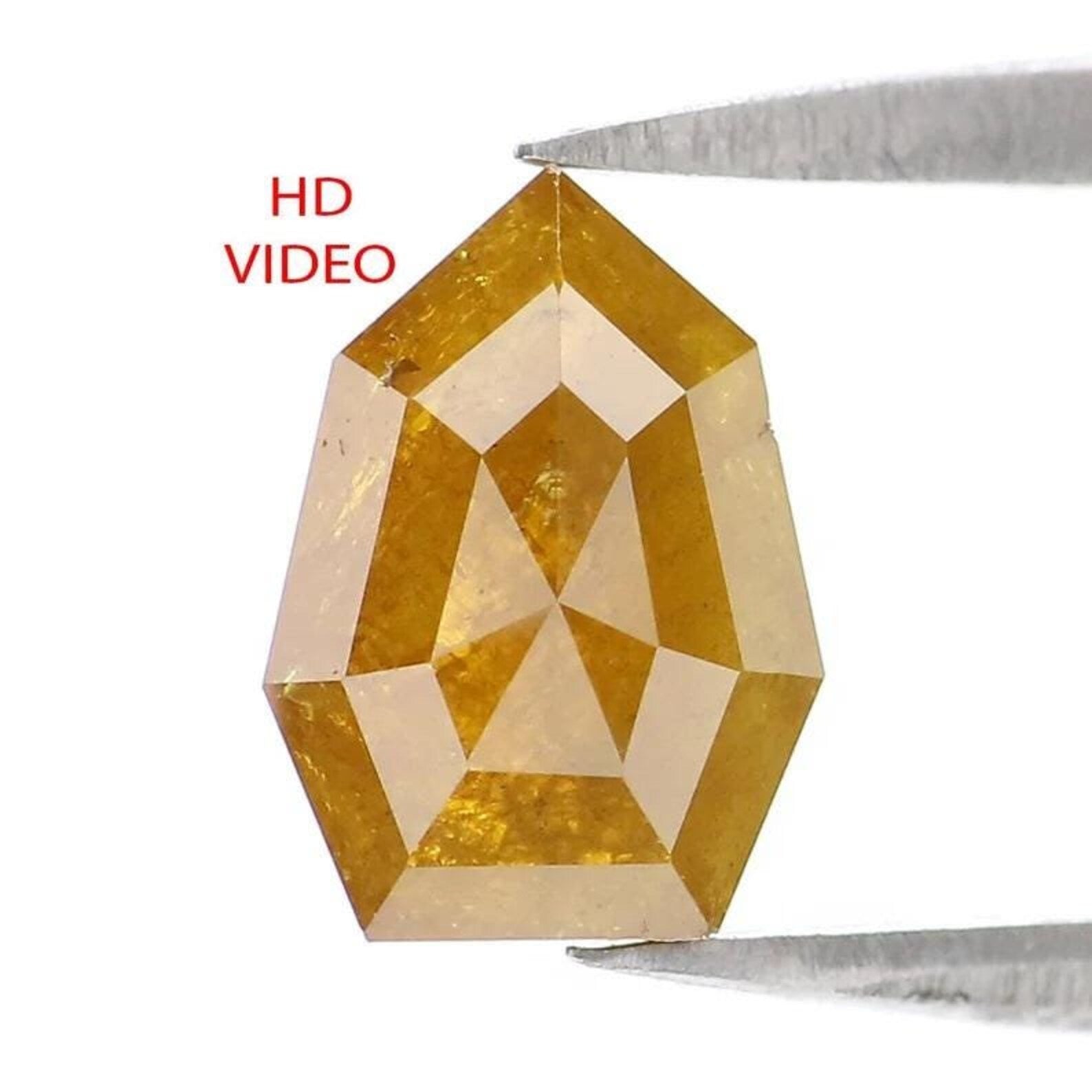 1.42 CT Natural Loose Bullet Shape Diamond Brown Color Bullet Cut Diamond 8.30 MM Natural Loose Yellow Color Bullet Rose Cut Diamond NQ8799