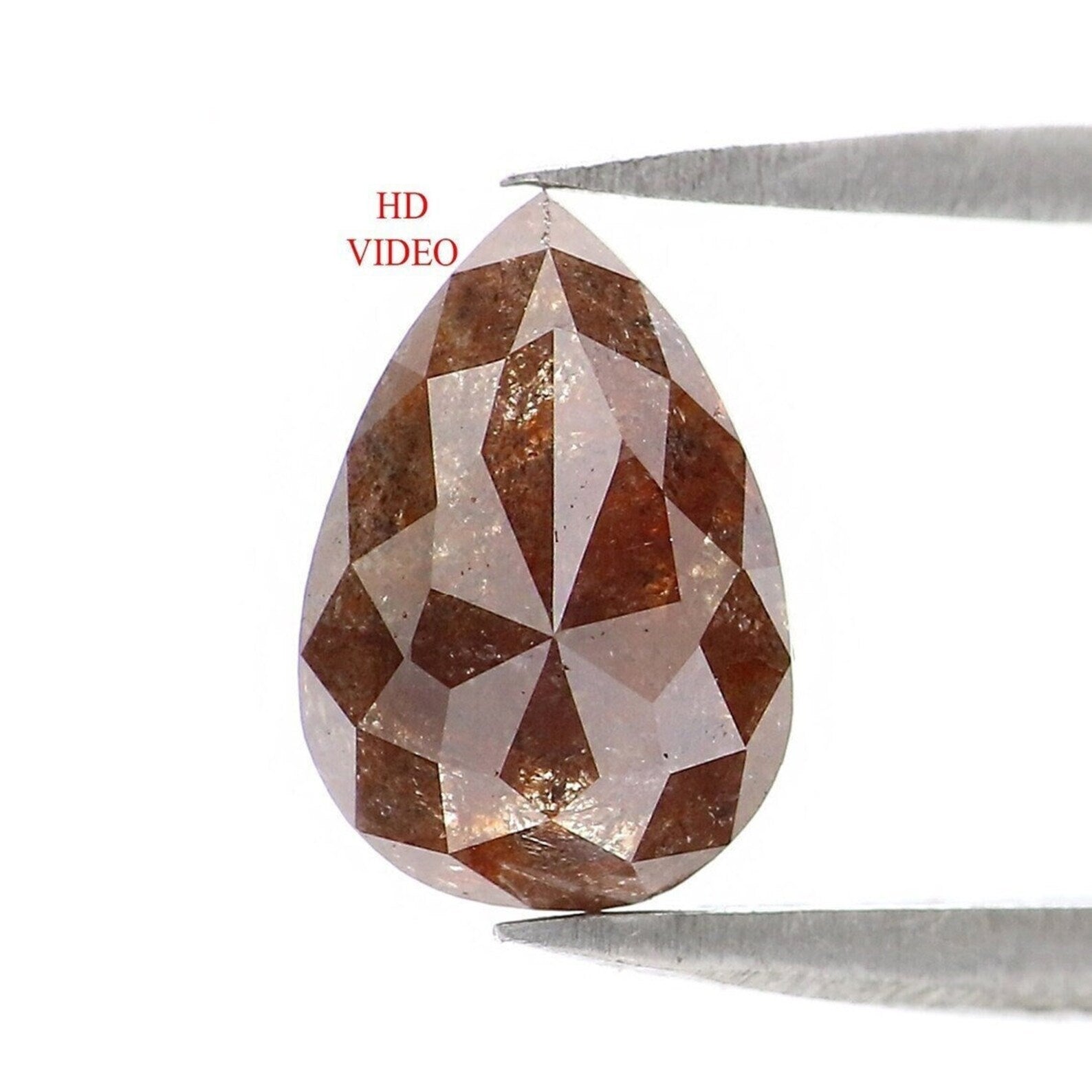 1.27 CT Natural Loose Pear Shape Diamond Brown Color Pear Cut Diamond 8.85 MM Natural Loose Diamond Brown Pear Rose Cut Diamond NQ480