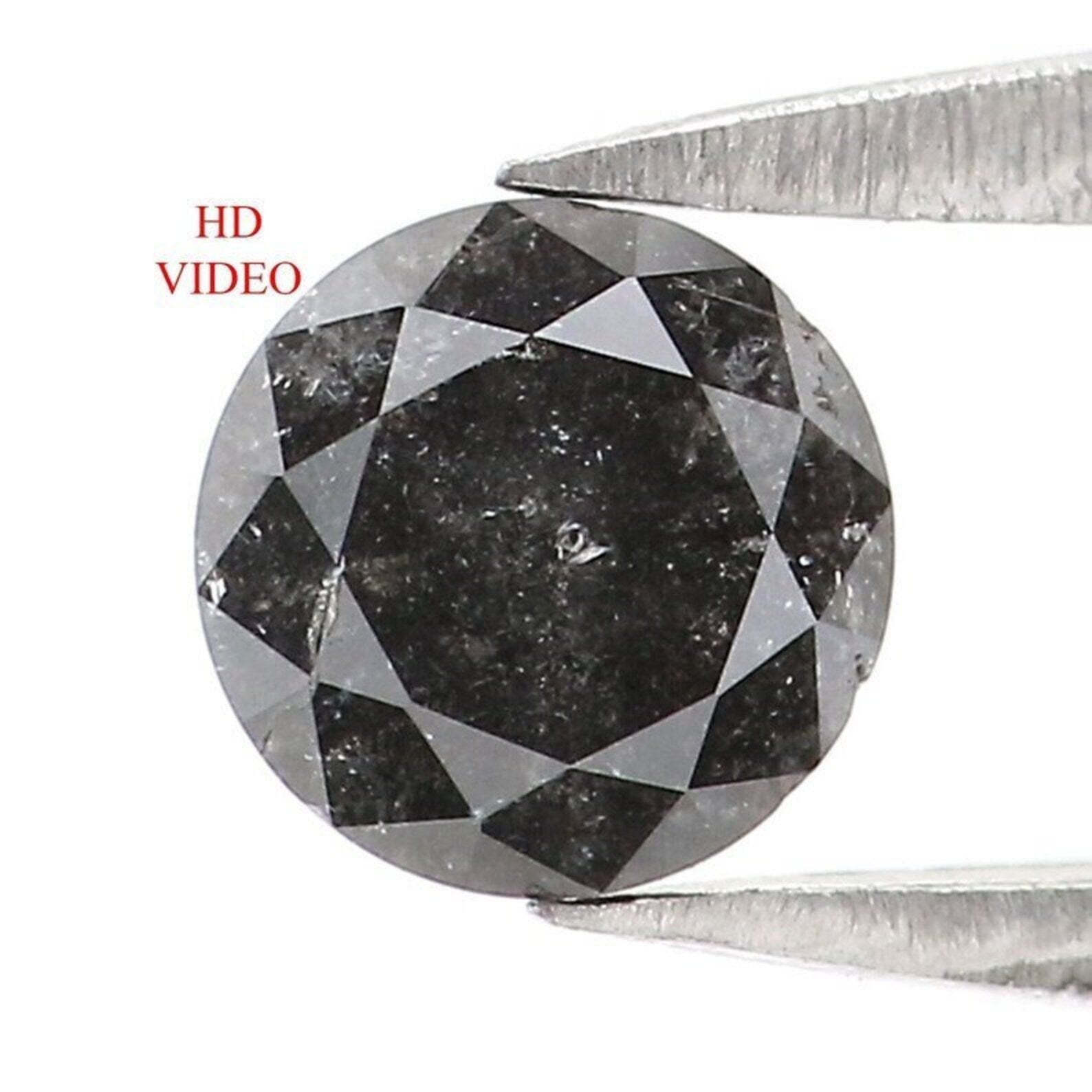 0.49 CT Natural Loose Round Shape Diamond Salt And Pepper Round Diamond 4.90 MM Natural Black Gray Color Round Brilliant Cut Diamond NQ8464