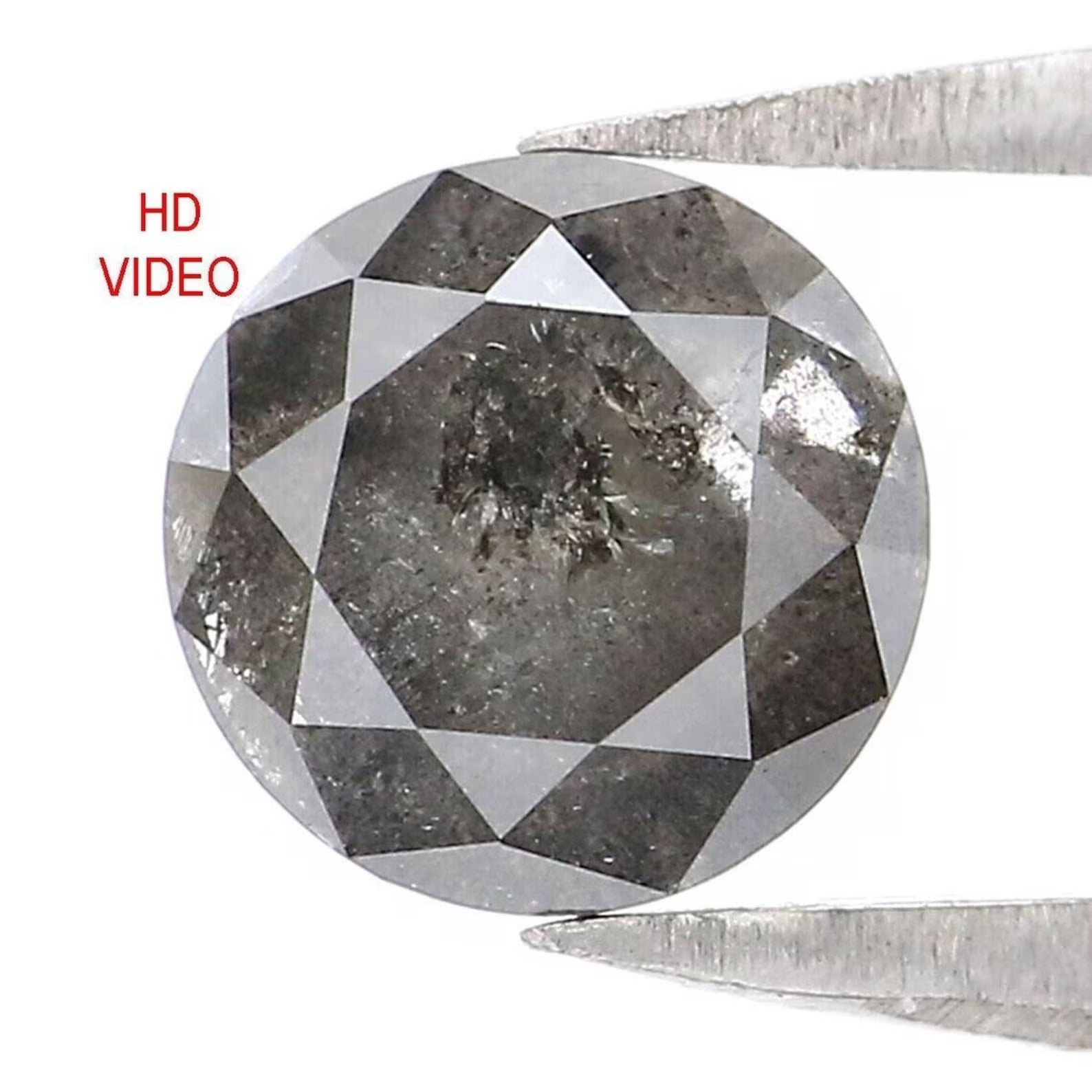 0.90 CT Natural Loose Round Shape Diamond Salt And Pepper Round Diamond 5.90 MM Natural Black Grey Color Round Brilliant Cut Diamond NQ9076