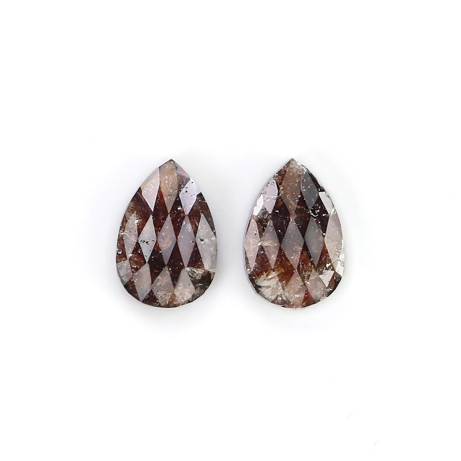1.57 CT Natural Loose Pear Cut Pair Diamond Brown Color Pear Shape Diamond 8.70 MM Natural Diamond Brown Color Pear Rose Cut Diamond NQ2546