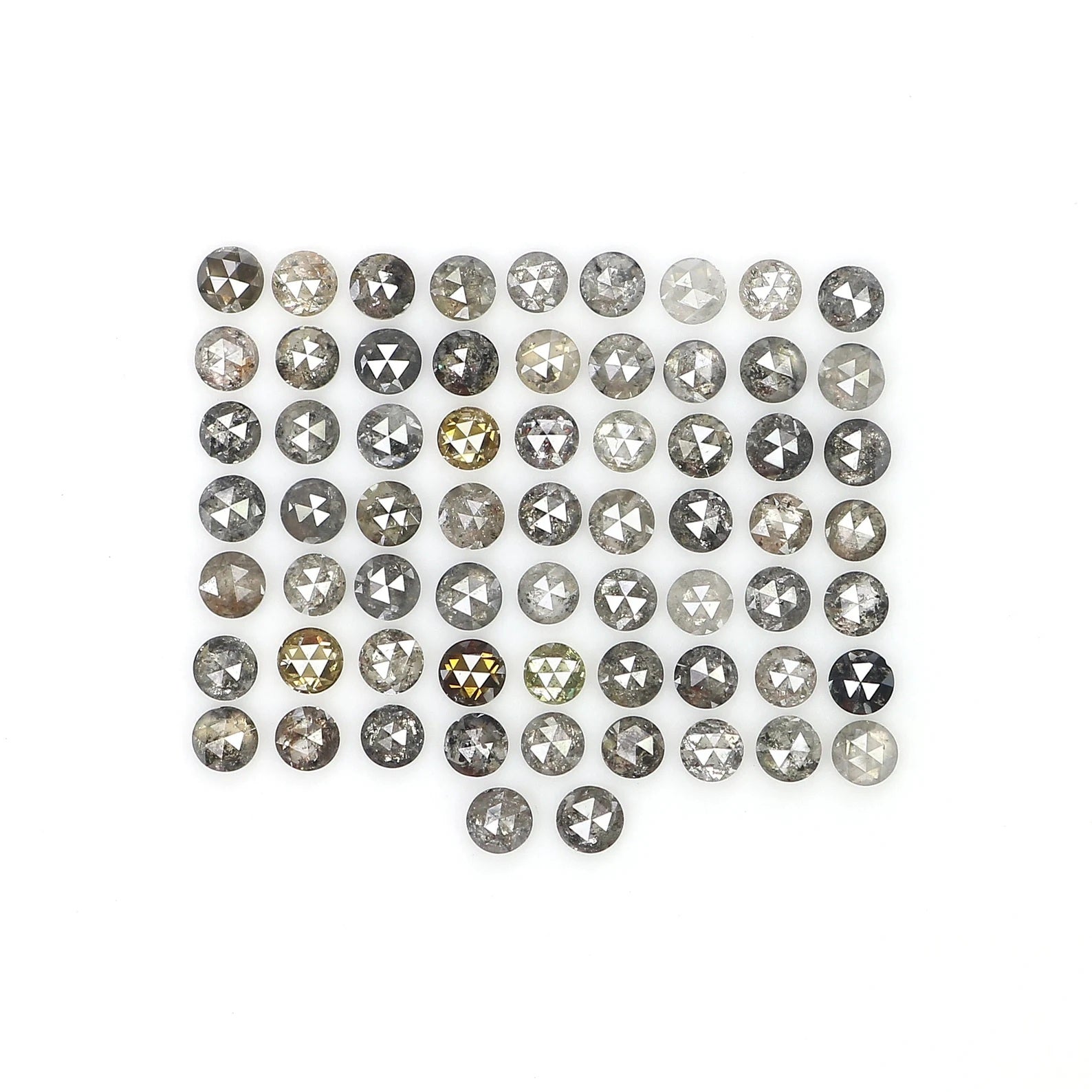 2.39 Ct Natural Loose Round Rose Cut Diamond Salt And Pepper Diamond 1.90 MM Natural Diamond Black Grey Color Round Rose Cut Diamond NQ2503