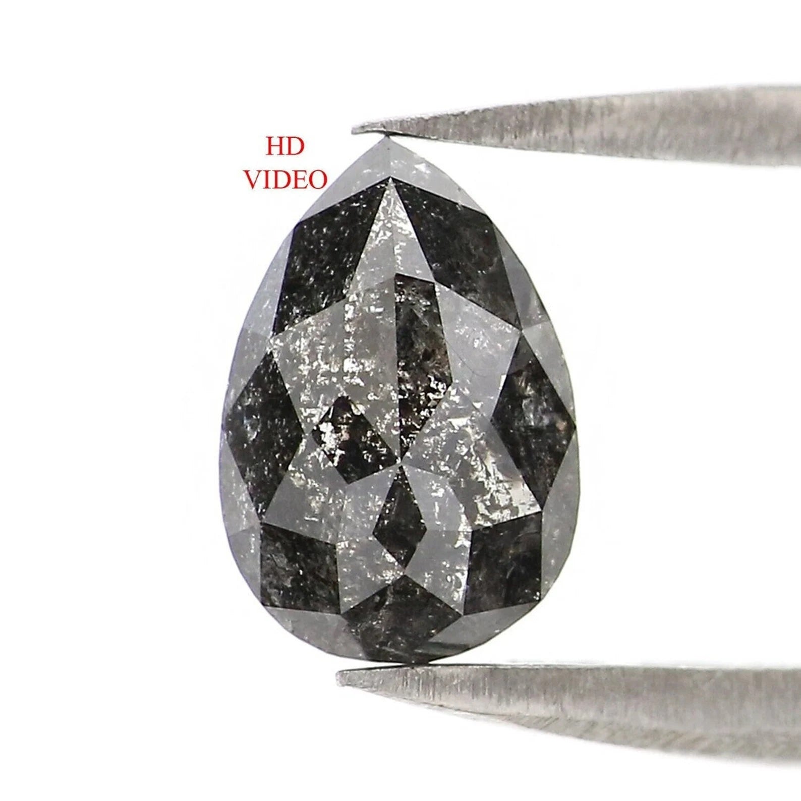 0.91 CT Natural Loose Pear Shape Diamond Salt And Pepper Pear Cut Diamond 7.60 MM Natural Loose Diamond Pear Shape Rose Cut Diamond NQ2463