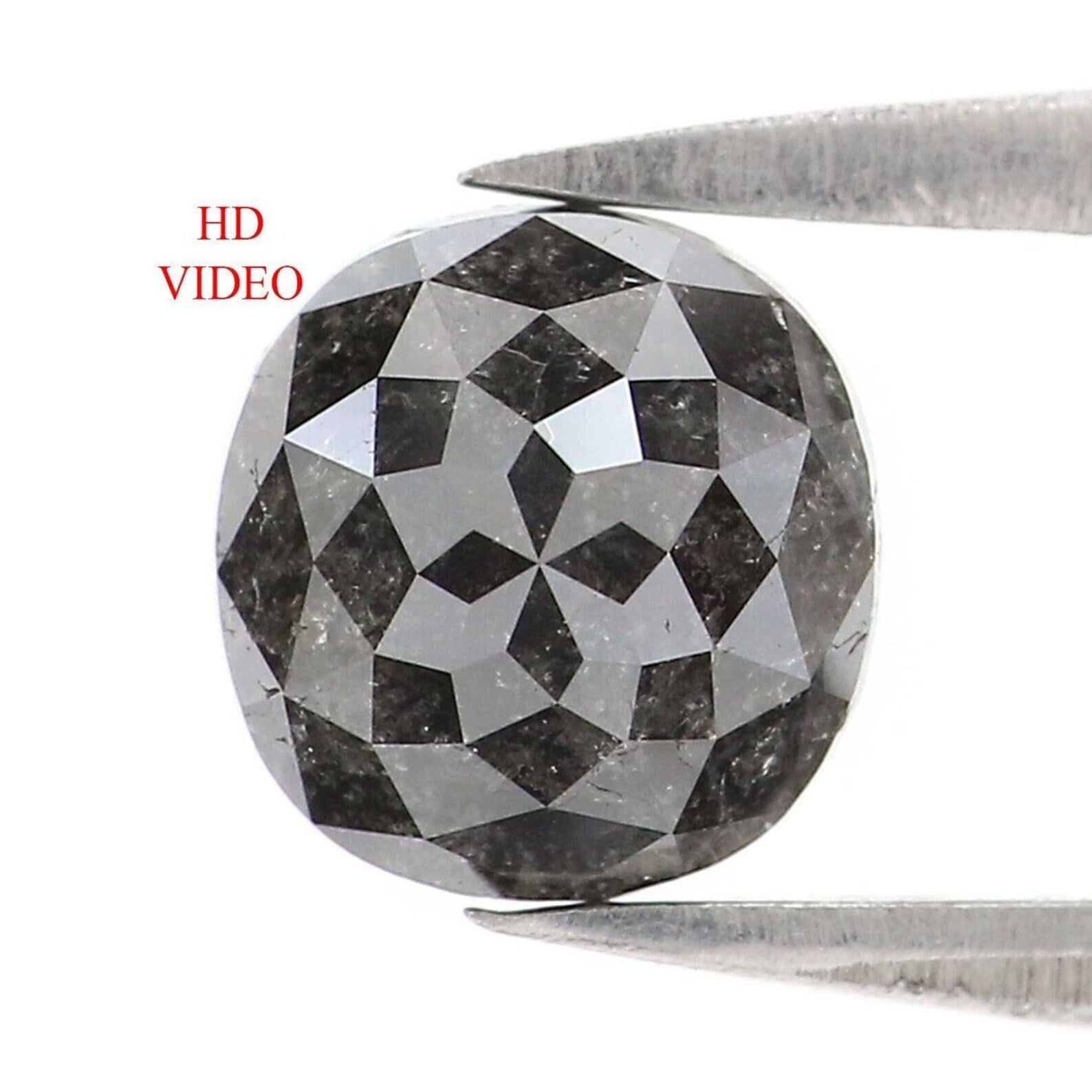 1.50 CT Natural Loose Cushion Diamond Salt And Pepper Diamond 6.35 MM Natural Loose Diamond Cushion Rose Cut Diamond Cushion Diamond NQ2388