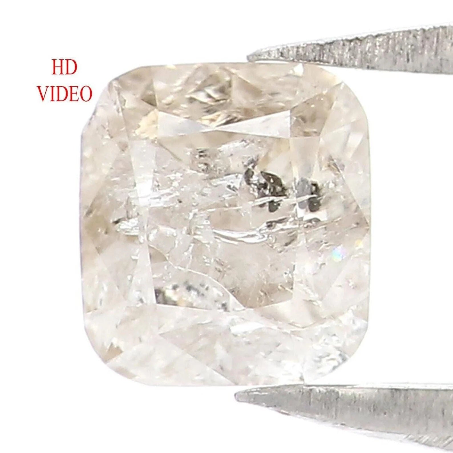 0.83 Ct Natural Loose Cushion Shape Diamond Yellow Color Cushion Diamond 4.90 MM Natural Grey Color Cushion Brilliant Cut Diamond NQB7398