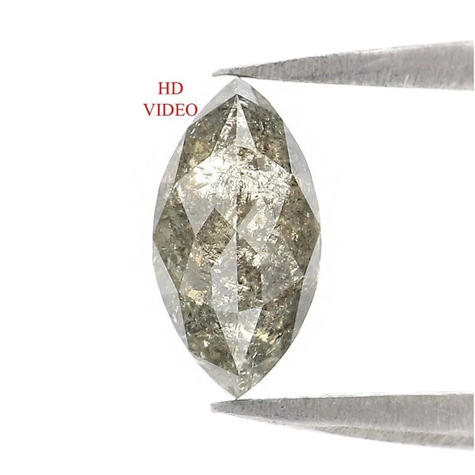0.60 CT Natural Loose Marquise Shape Diamond Salt And Pepper Marquise Diamond 7.80 MM Natural Black Gray Marquise Rose Cut Diamond NQ2455