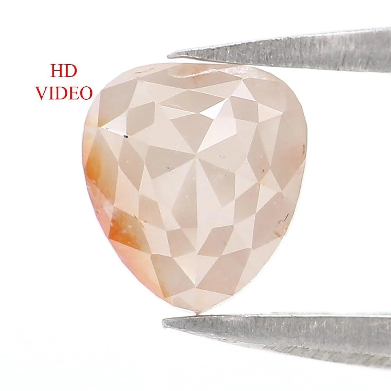 0.85 CT Natural Loose Heart Shape Diamond Light Brown Color Heart Diamond 6.15 MM Natural Loose Brown Color Heart Rose Cut Diamond NQ2391