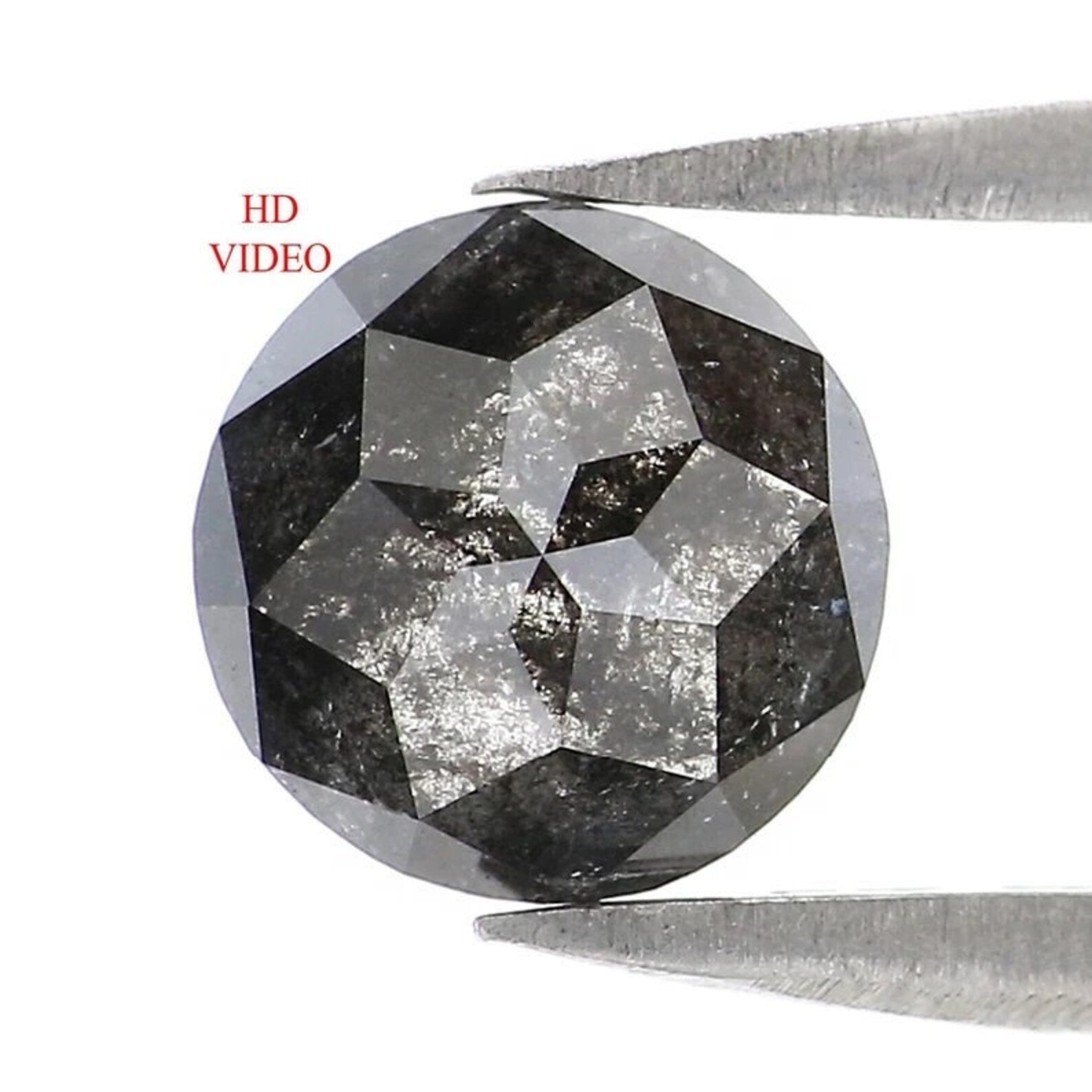 0.92 CT Natural Loose Round Shape Diamond Salt And Pepper Round Shape Diamond 6.40 MM Natural Loose Diamond Round Rose Cut Diamond NQ2470