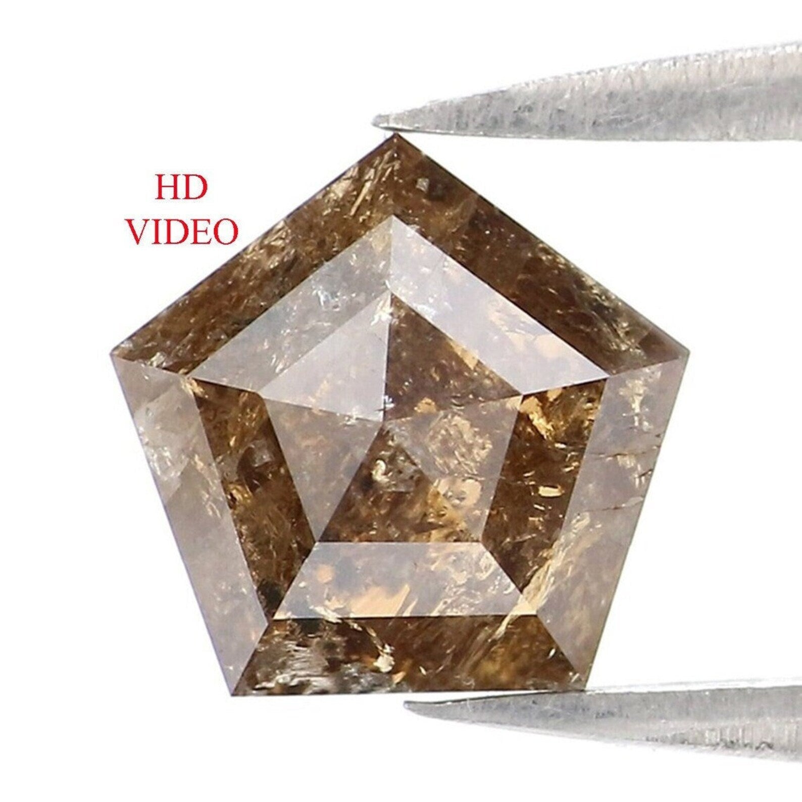 1.40 CT Natural Loose Pentagon Shape Diamond Brown Color Pentagon Shape Diamond 7.05 MM Natural Loose Diamond Brown Pentagon Diamond NQ562