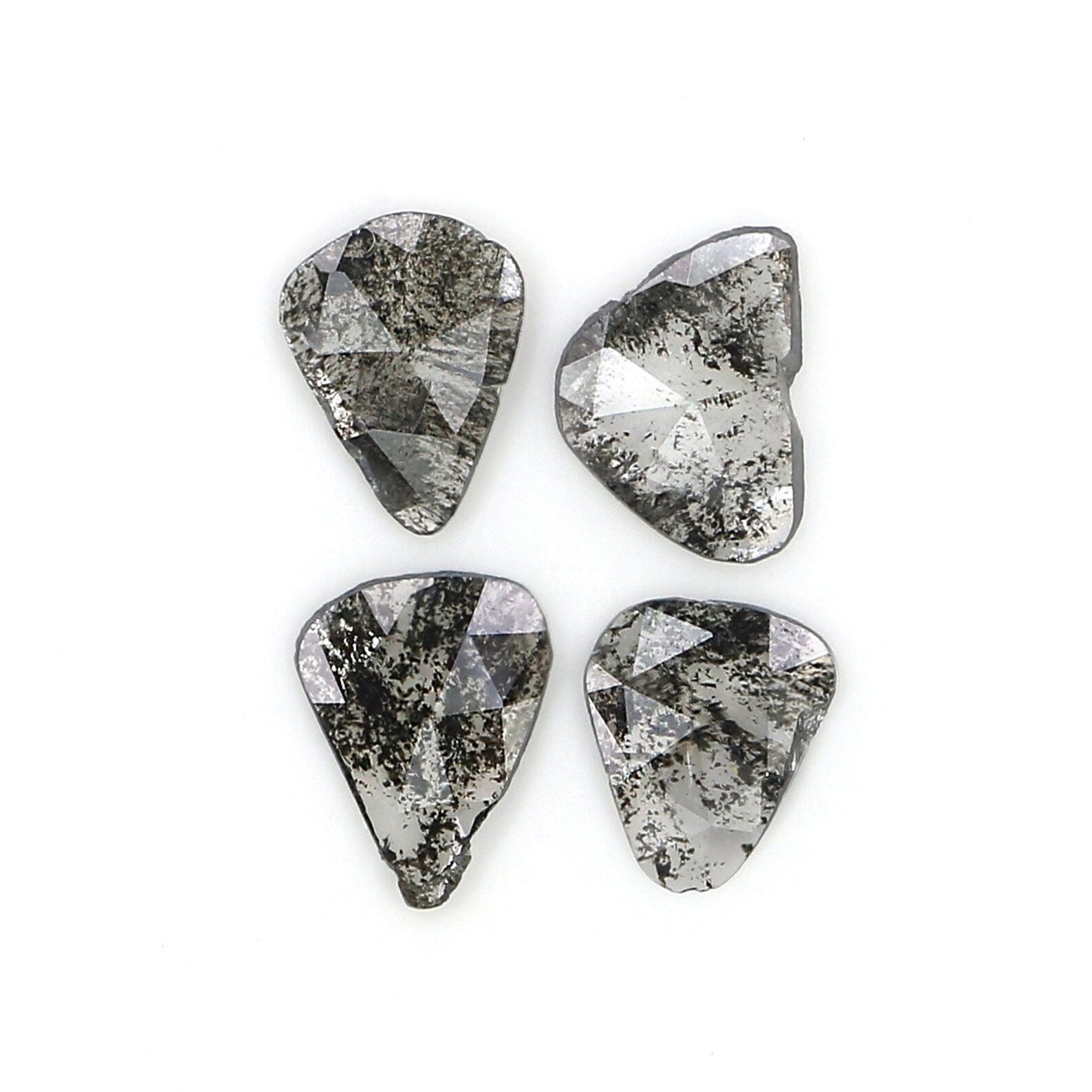 0.80 Ct Natural Loose Slice Cut Diamond Salt And Pepper Slice Diamond 6.15 MM Natural Black Grey Color Irregular Rose Cut Diamond NQ2516