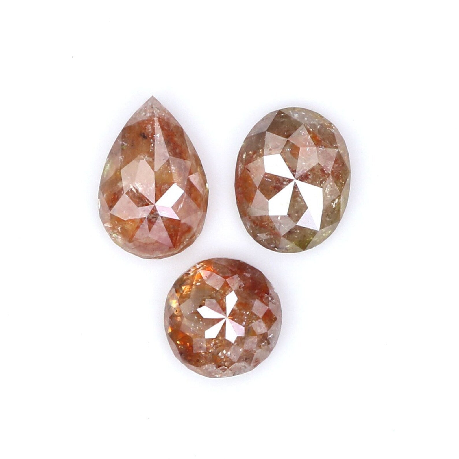 1.96 CT Natural Loose Mix Shape Diamond Brown Color Diamond 5.10 MM Natural Loose Diamond Brown Color Mix Shape Rose Cut Diamond KDN1998