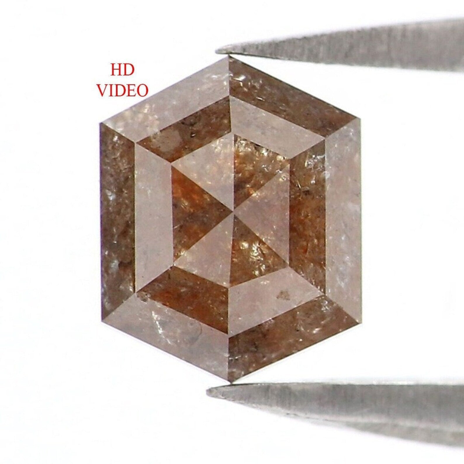 0.83 CT Natural Loose Hexagon Shape Diamond Brown Color Hexagon Diamond 6.10 MM Natural Loose Diamond Hexagon Shape Rose Cut Diamond NQ399