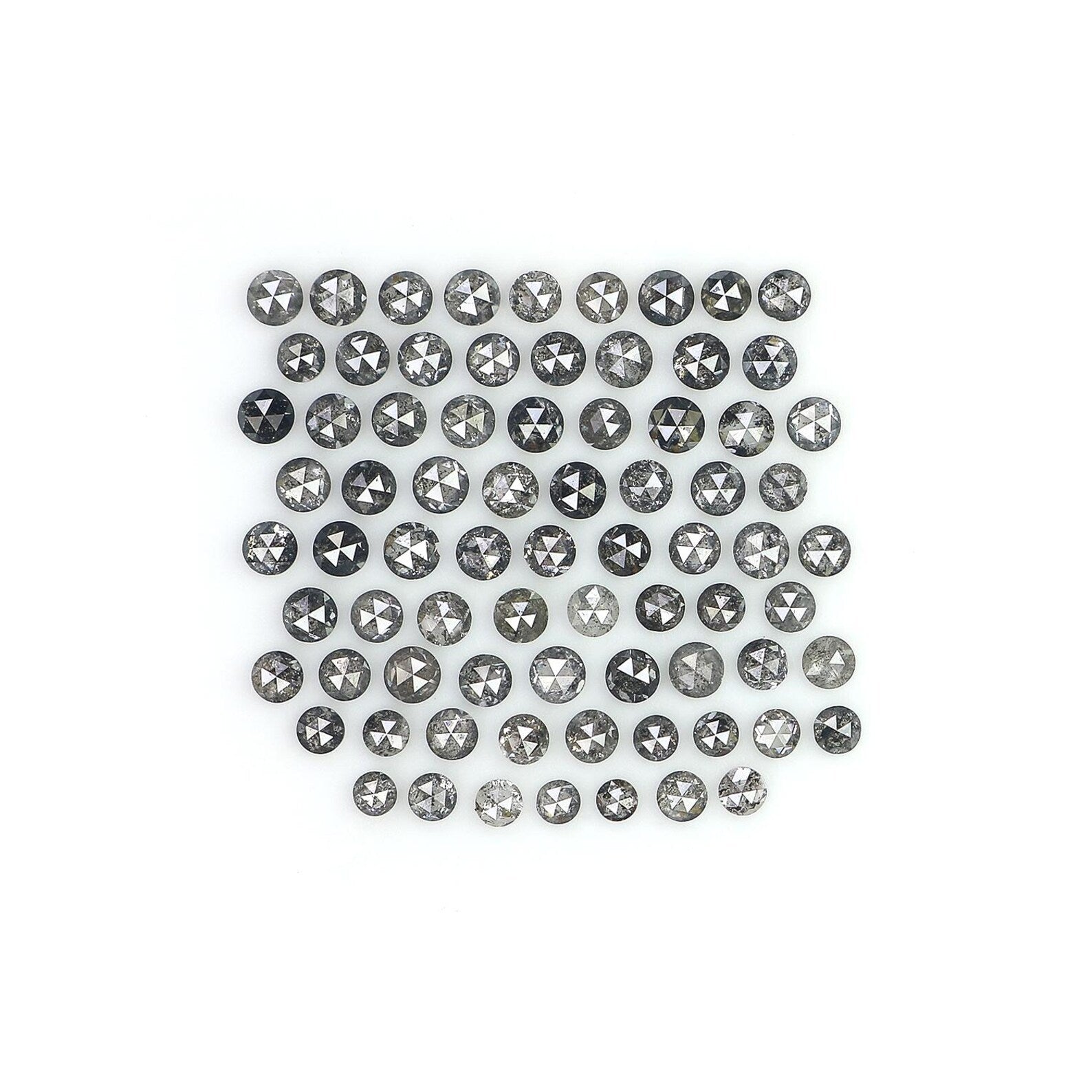 1.26 CT Natural Loose Round Shape Diamond Salt And Pepper Round Cut Diamond 1.30 MM Natural Black Grey Color Round Rose Cut Diamond NQ1832