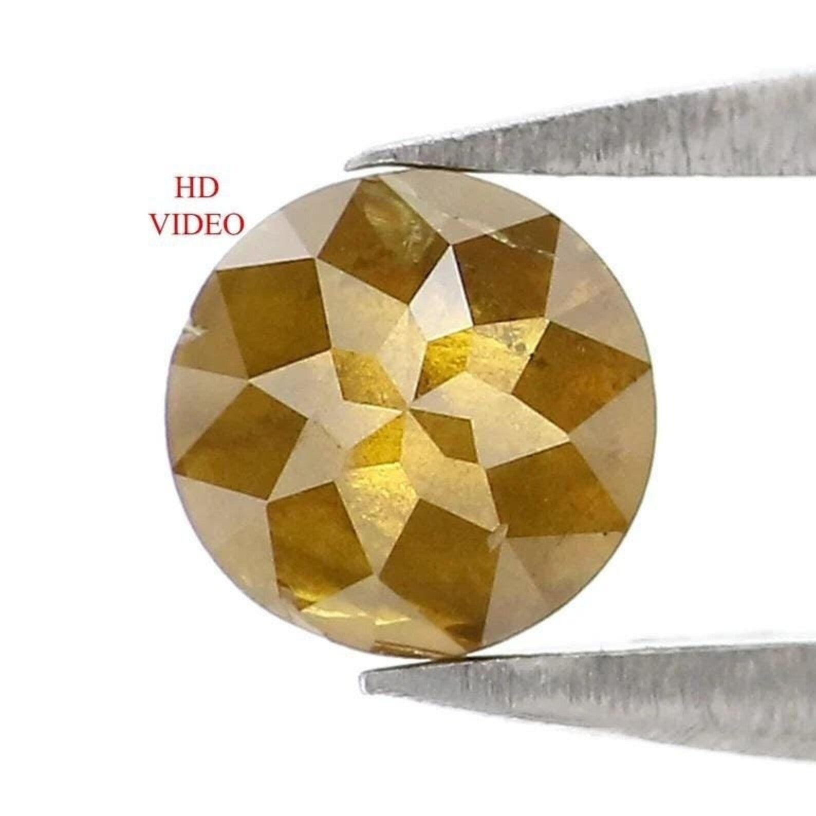 0.52 CT Natural Loose Round Rose Cut Diamond Yellow Color Round Shape Diamond 4.65 MM Natural Yellow Color Round Rose Cut Diamond NQ7251