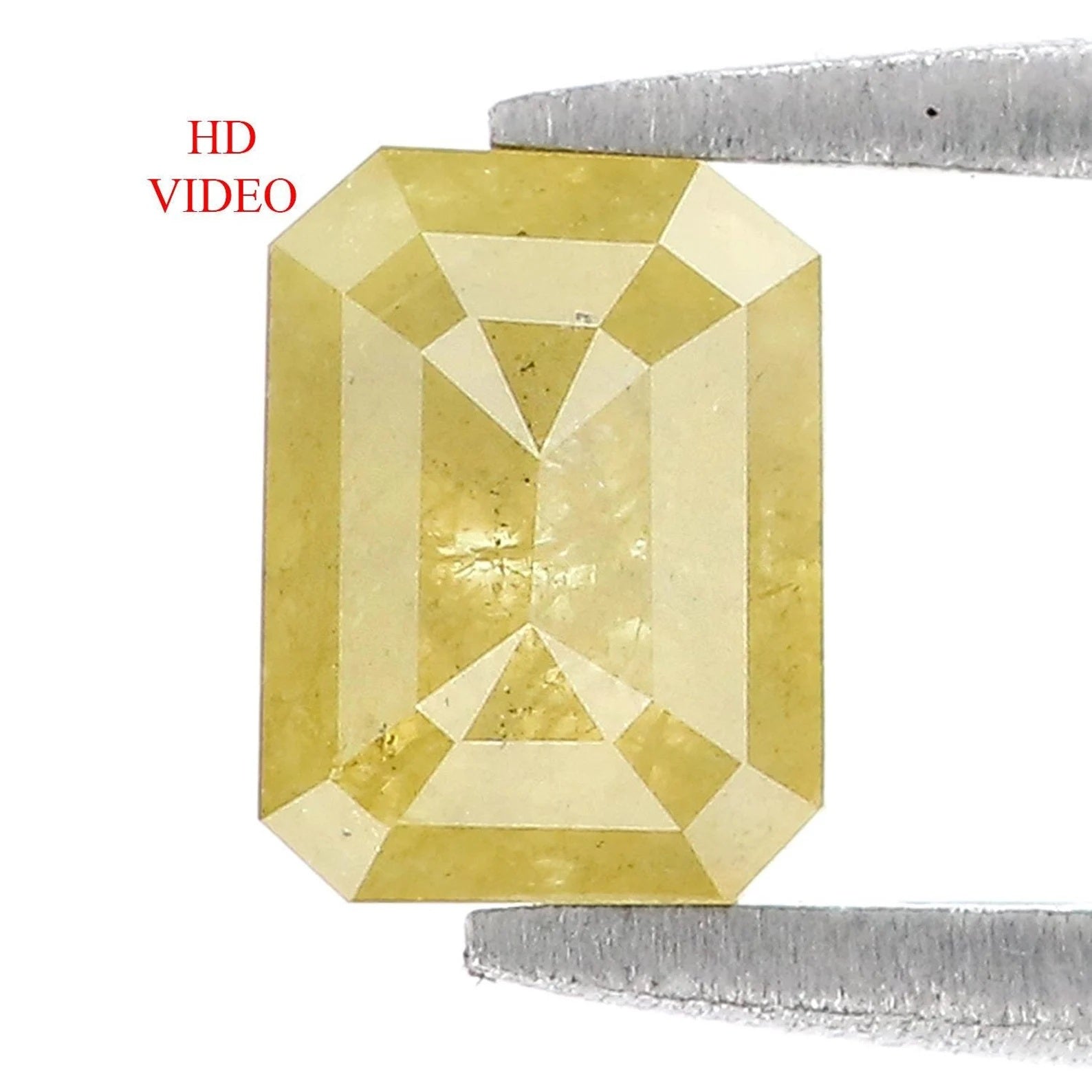 1.24 CT Natural Loose Emerald Shape Diamond Yellow Color Emerald Diamond 6.70 MM Natural Black Green Color Emerald Rose Cut Diamond QN630