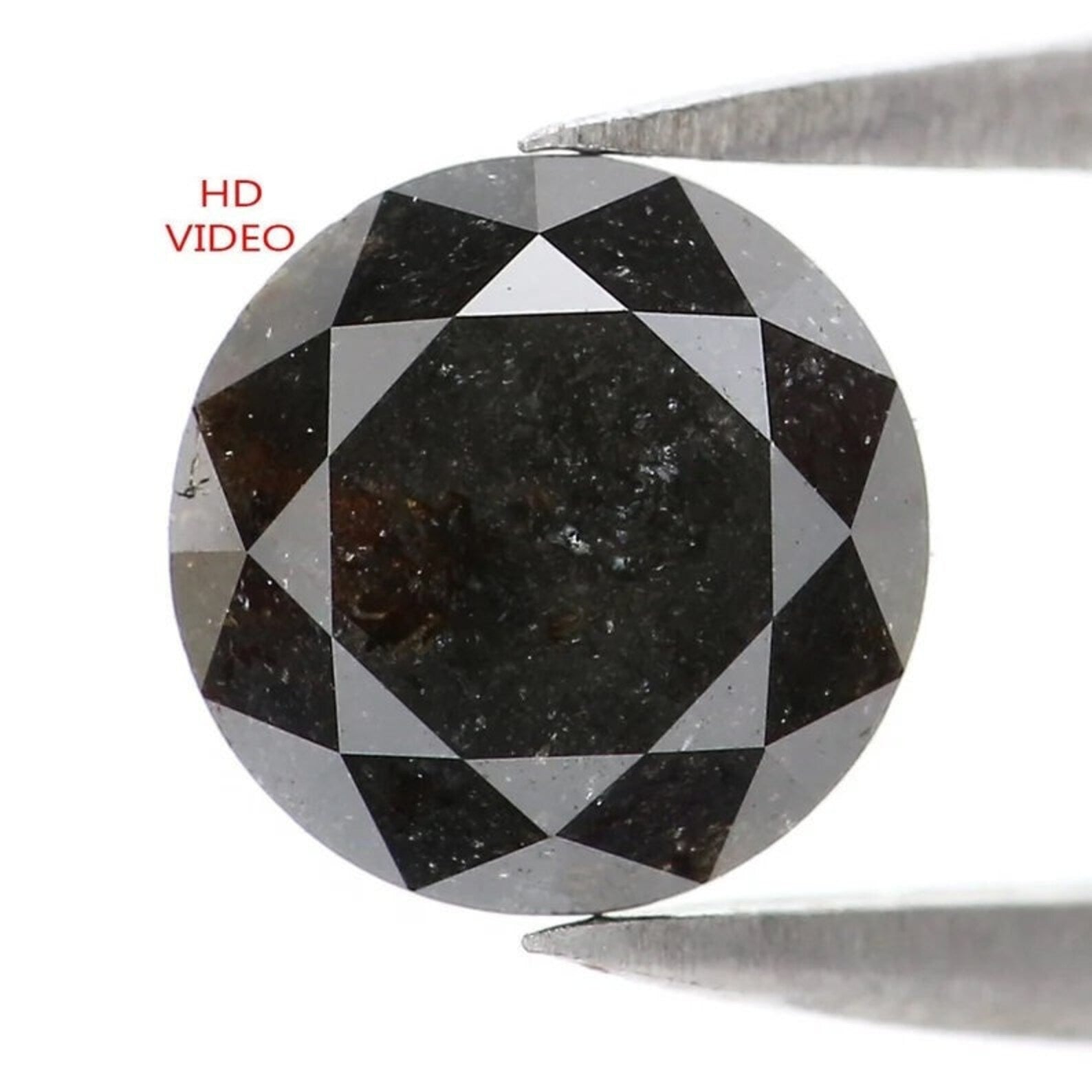 1.38 CT Natural Loose Round Shape Diamond Black Color Round Shape Diamond 6.70 MM Natural Loose Diamond Round Brilliant Cut Diamond NQ478