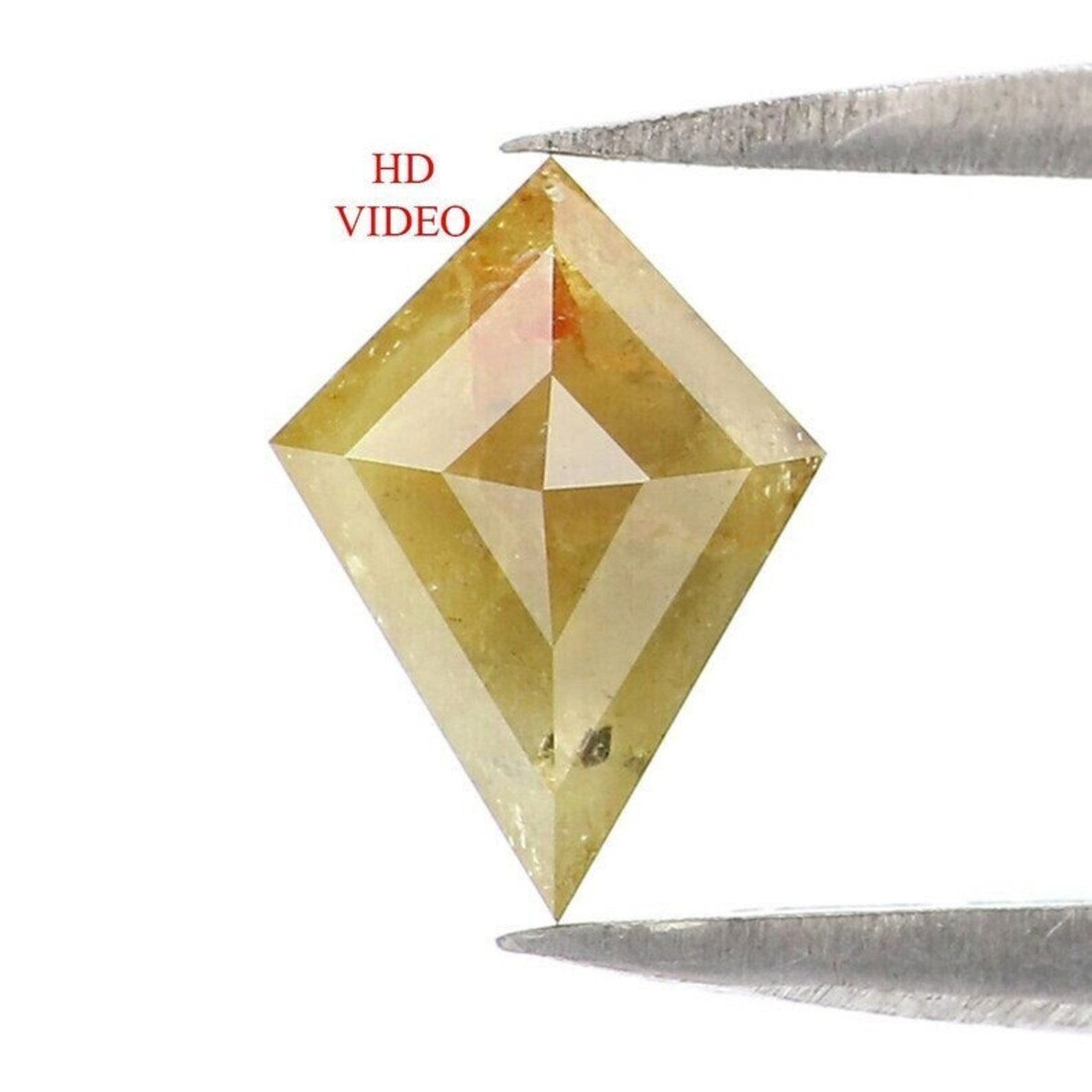 0.55 Ct Natural Loose Kite Shape Diamond Yellow Color Kite Cut Diamond 7.90 MM Natural Diamond Yellow Color Kite Rose Cut Diamond NQ2082