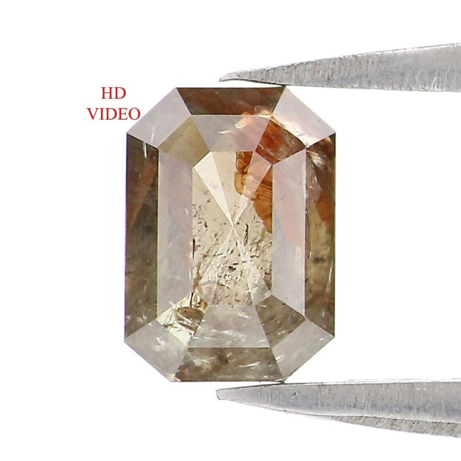 0.90 Ct Natural Loose Emerald Shape Diamond Grey Green Color Emerald Diamond 6.55 MM Natural Loose Grey Green Emerald Rose Cut Diamond NQ984