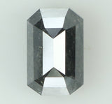 1.87 CT Natural Loose Emerald Shape Diamond Salt And Pepper Emerald Shape Diamond 8.10 MM Black Grey Color Emerald Rose Cut Diamond QL6838