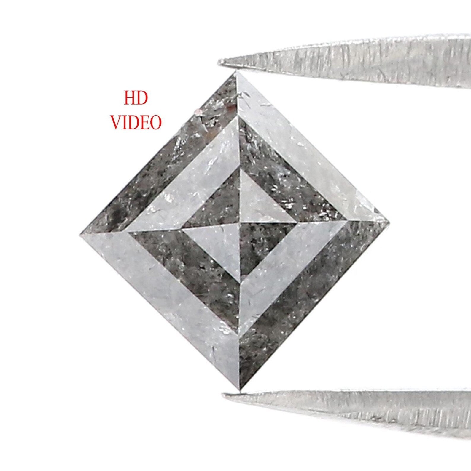 1.20 CT Natural Loose Kite Shape Diamond Salt And Pepper Kite Diamond 8.00 MM Natural Loose Diamond Black Grey Kite Rose Cut Diamond QN1322