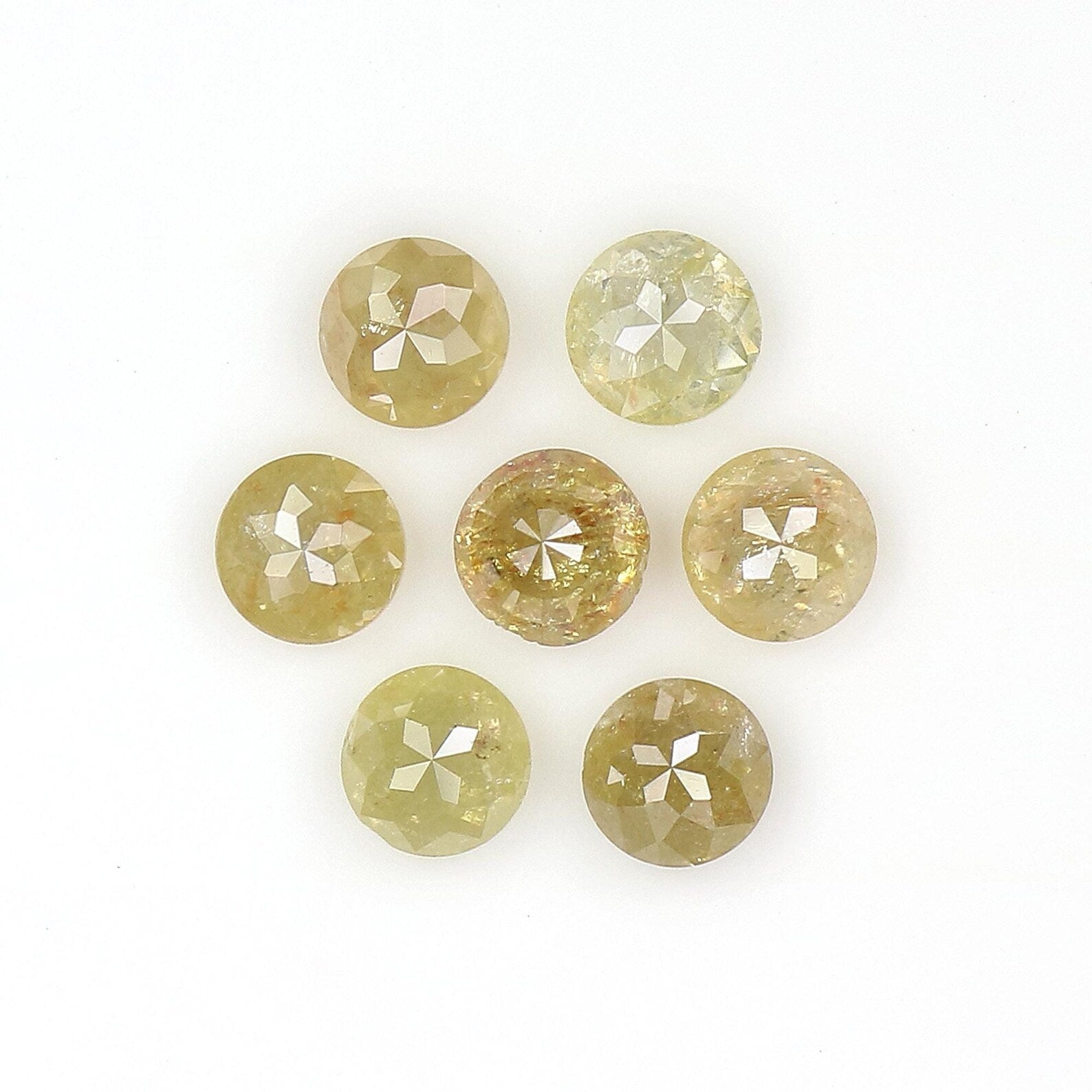 1.22 CT Natural Loose Round Rose Cut Diamond Yellow Color Round Shape Diamond 3.10 MM Natural Yellow Color Round Rose Cut Diamond NQ1742