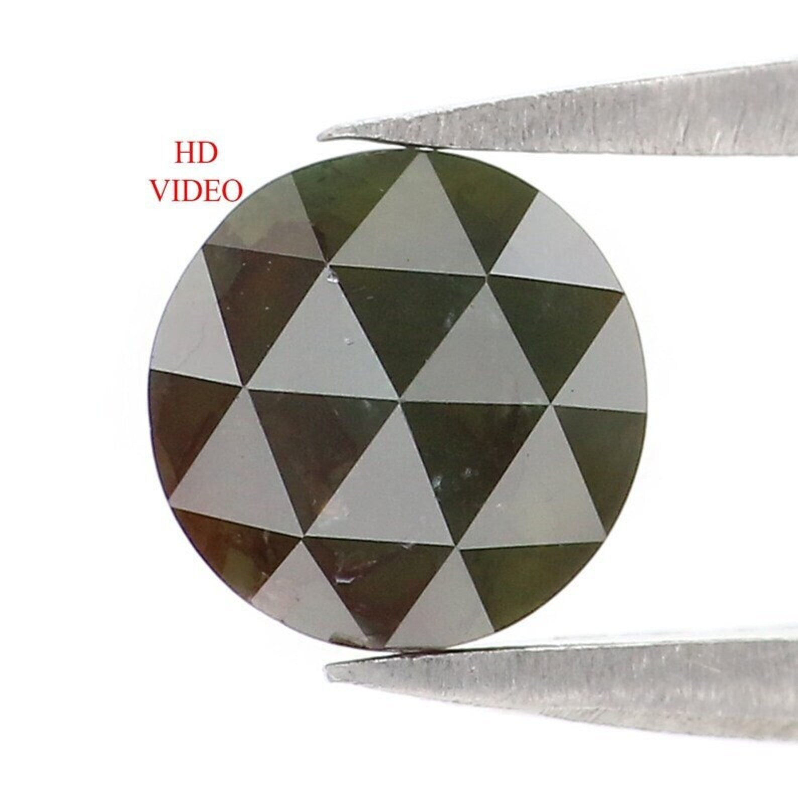 0.97 CT Natural Loose Round Shape Diamond Dark Green Color Round Cut Diamond 5.90 MM Natural Loose Diamond Round Rose Cut Diamond NQ7930