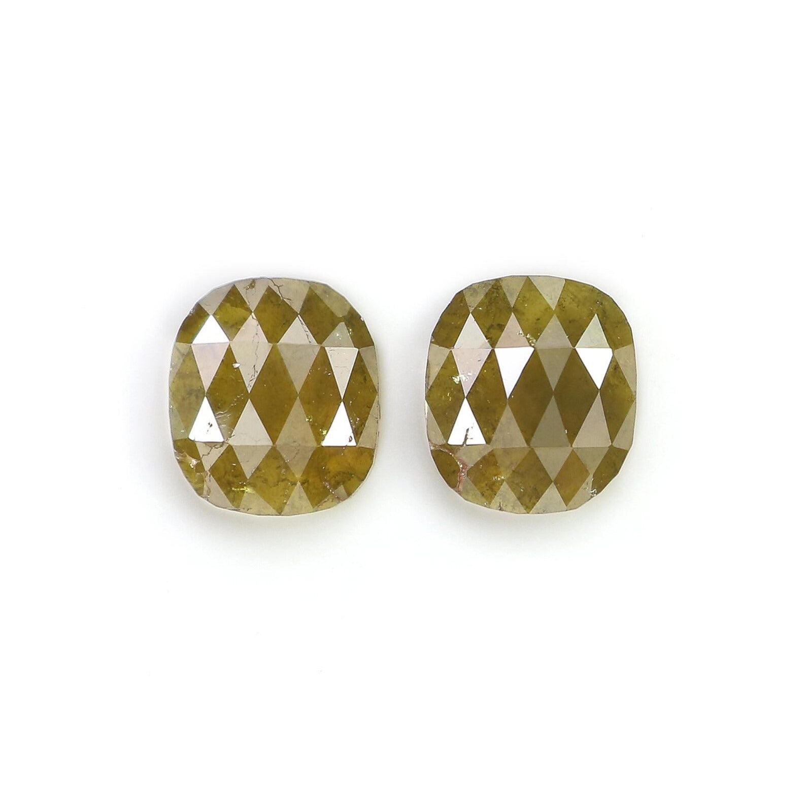 1.80 CT Natural Loose Oval Shape Pair Diamond Yellow Color Oval Cut Pair Diamond 6.70 MM Natural Loose Oval Pair Rose Cut Diamond NQ8231