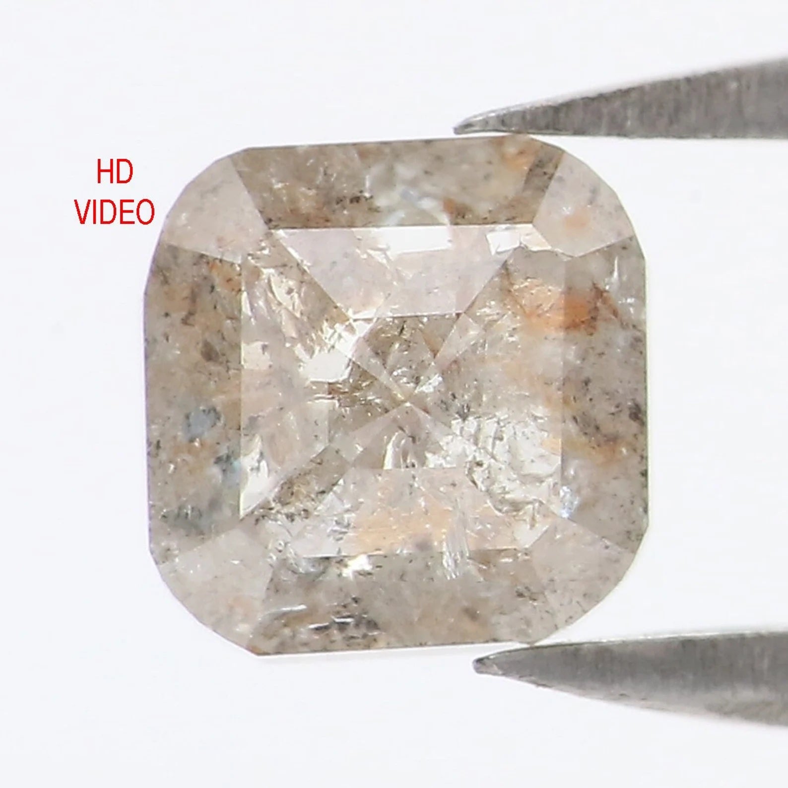 Natural Loose Cushion Grey Color Diamond 1.06 CT 5.60 MM Cushion Shape Rose Cut Diamond KDN8725