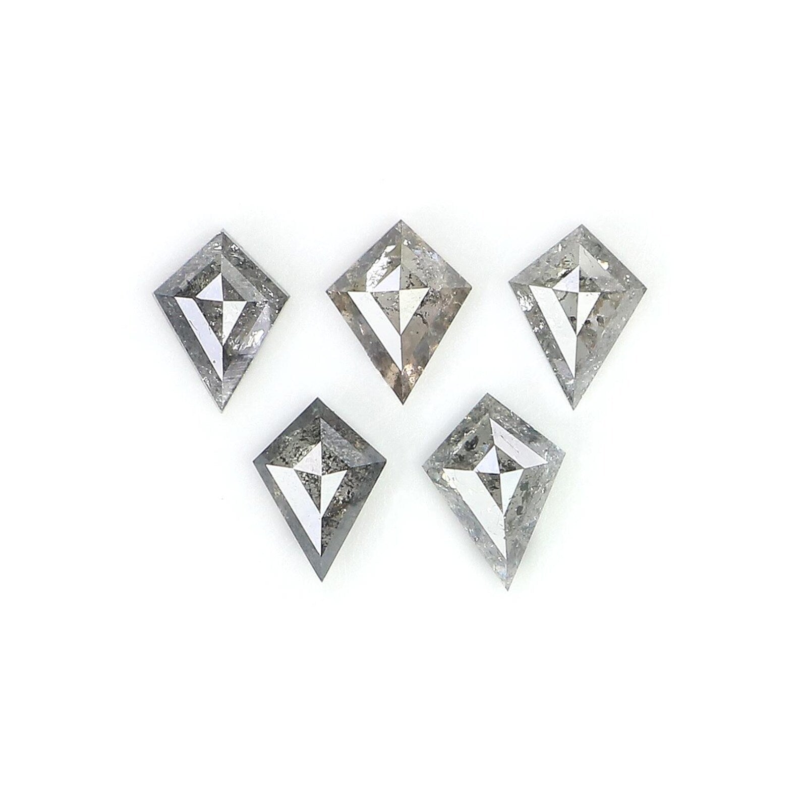0.77 CT Natural Loose Kite Diamond Salt And Pepper Kite Diamond 4.80 MM Natural Loose Diamond Black Grey Color Kite Shape Diamond KDN1331