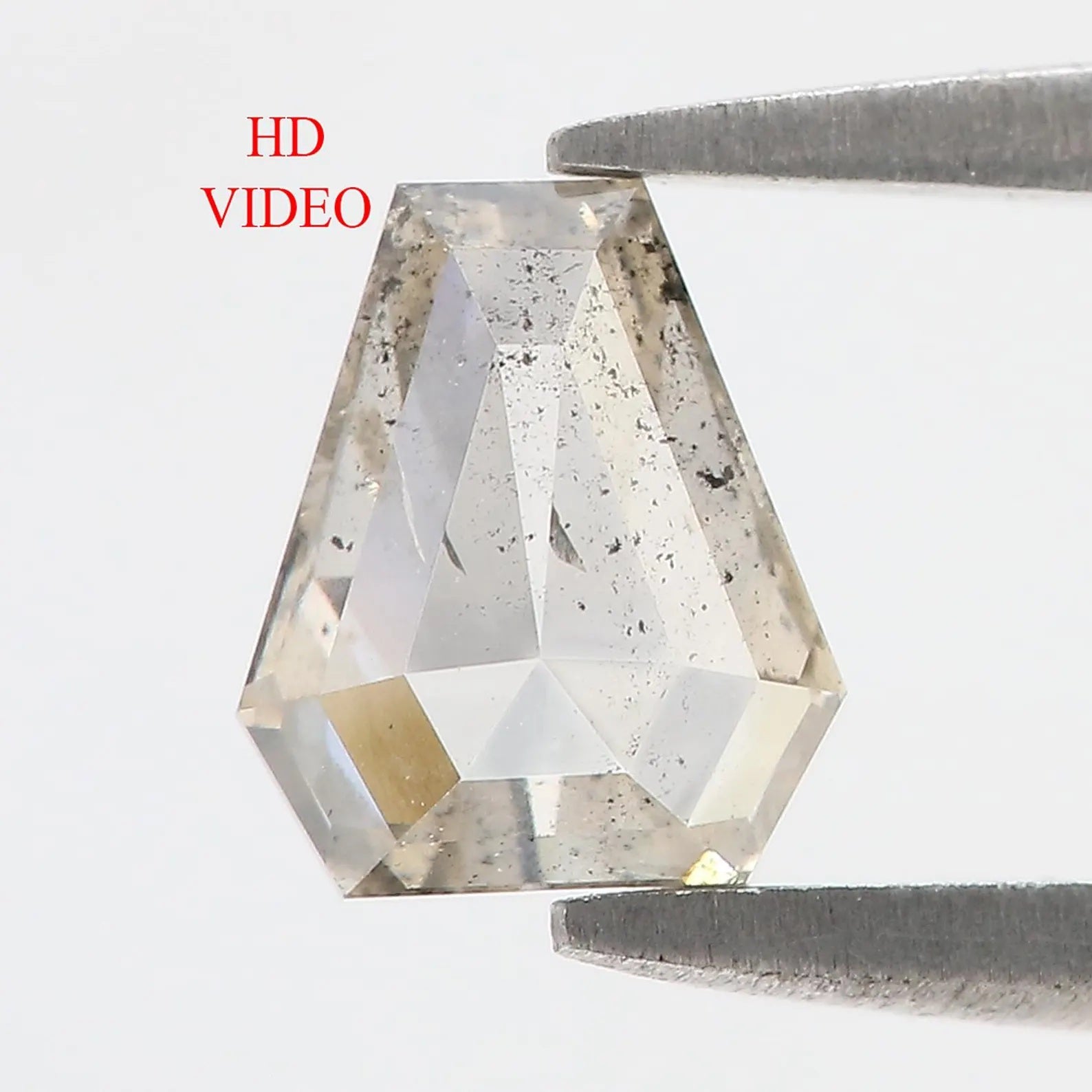 0.96 Ct Natural Loose Coffin Shape Diamond Salt And Pepper Coffin Cut Diamond 6.80 MM Black Grey Color Coffin Rose Cut Diamond QN204