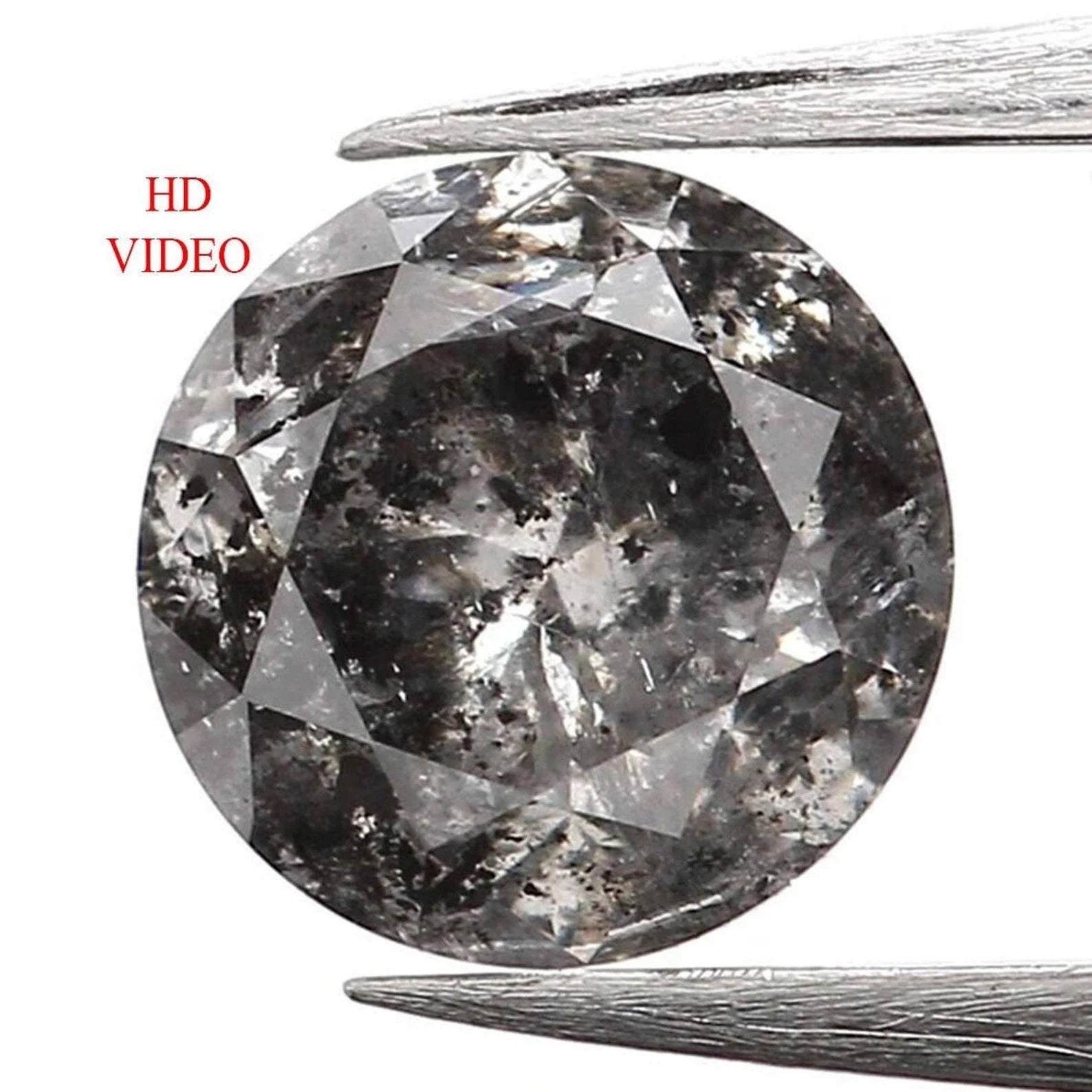 0.47 CT Natural Loose Round Shape Diamond Salt And Pepper Diamond 4.75 MM Natural Loose Black Grey Diamond Round Brilliant Cut Diamond NQ802