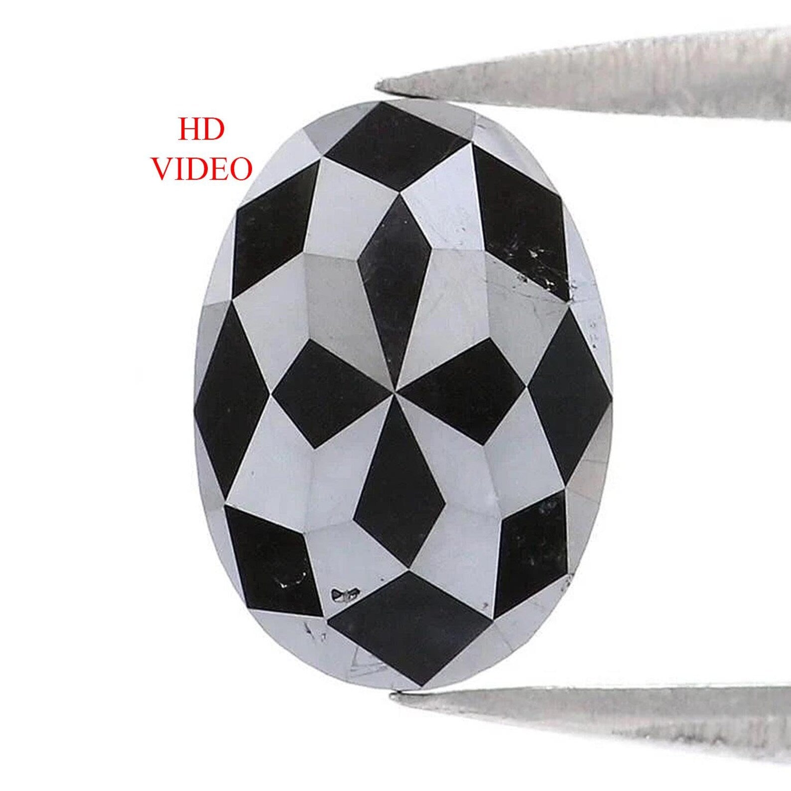 1.15 CT Natural Loose Oval Shape Diamond Black Color Oval Cut Diamond 8.00 MM Natural Loose Diamond Black Color Oval Rose Cut Diamond QN1980