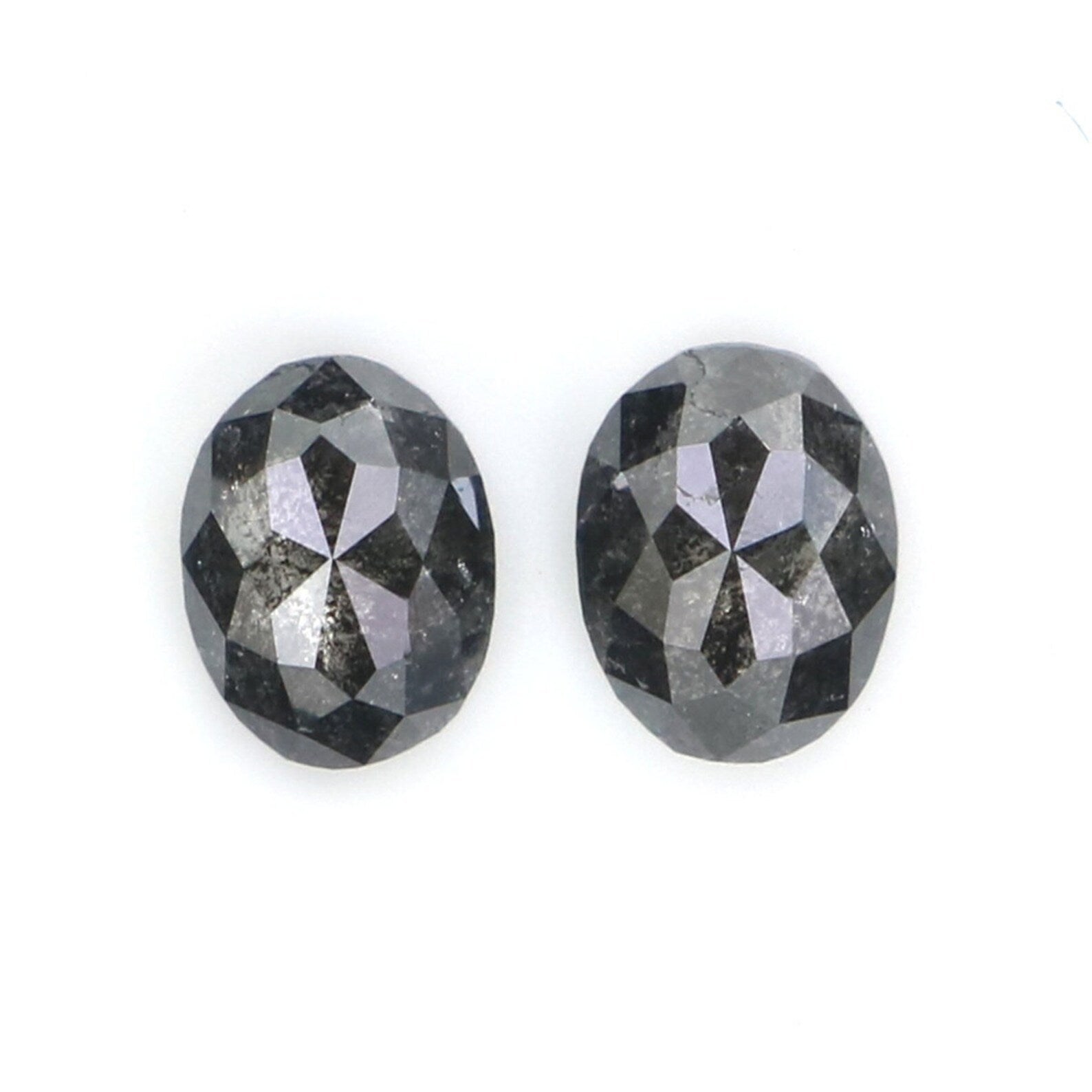 Natural Loose Oval Diamond, Salt And Pepper Oval Diamond, Natural Loose Diamond, Oval Rose Cut Diamond, 0.38 CT Oval Shape Diamond KDN2293