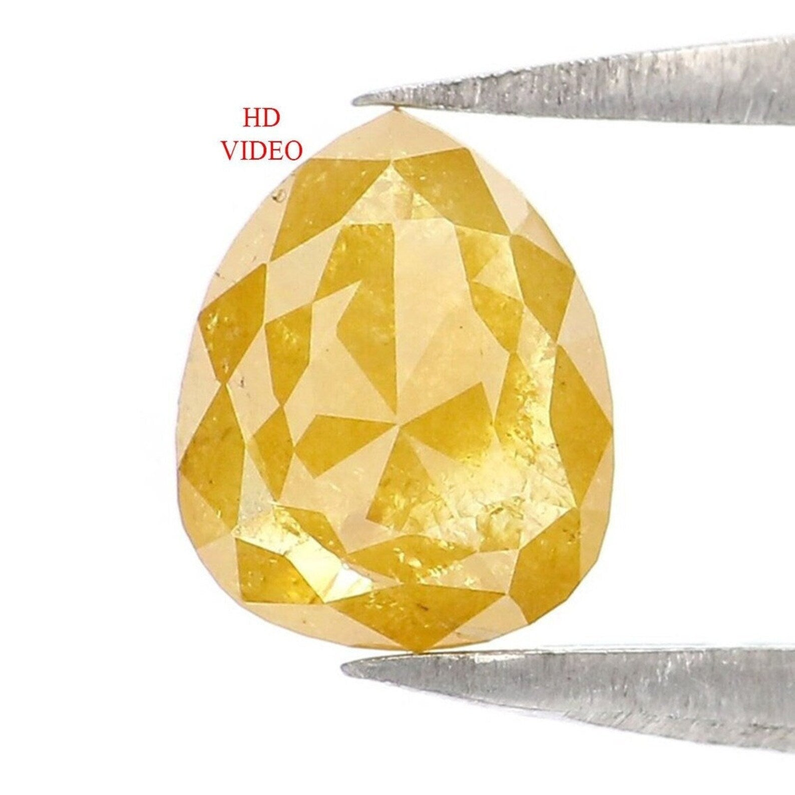 0.79 CT Natural Loose Pear Shape Diamond Yellow Color Pear Cut Diamond 6.45 MM Natural Loose Diamond Pear Shape Rose Cut Diamond NQ1966