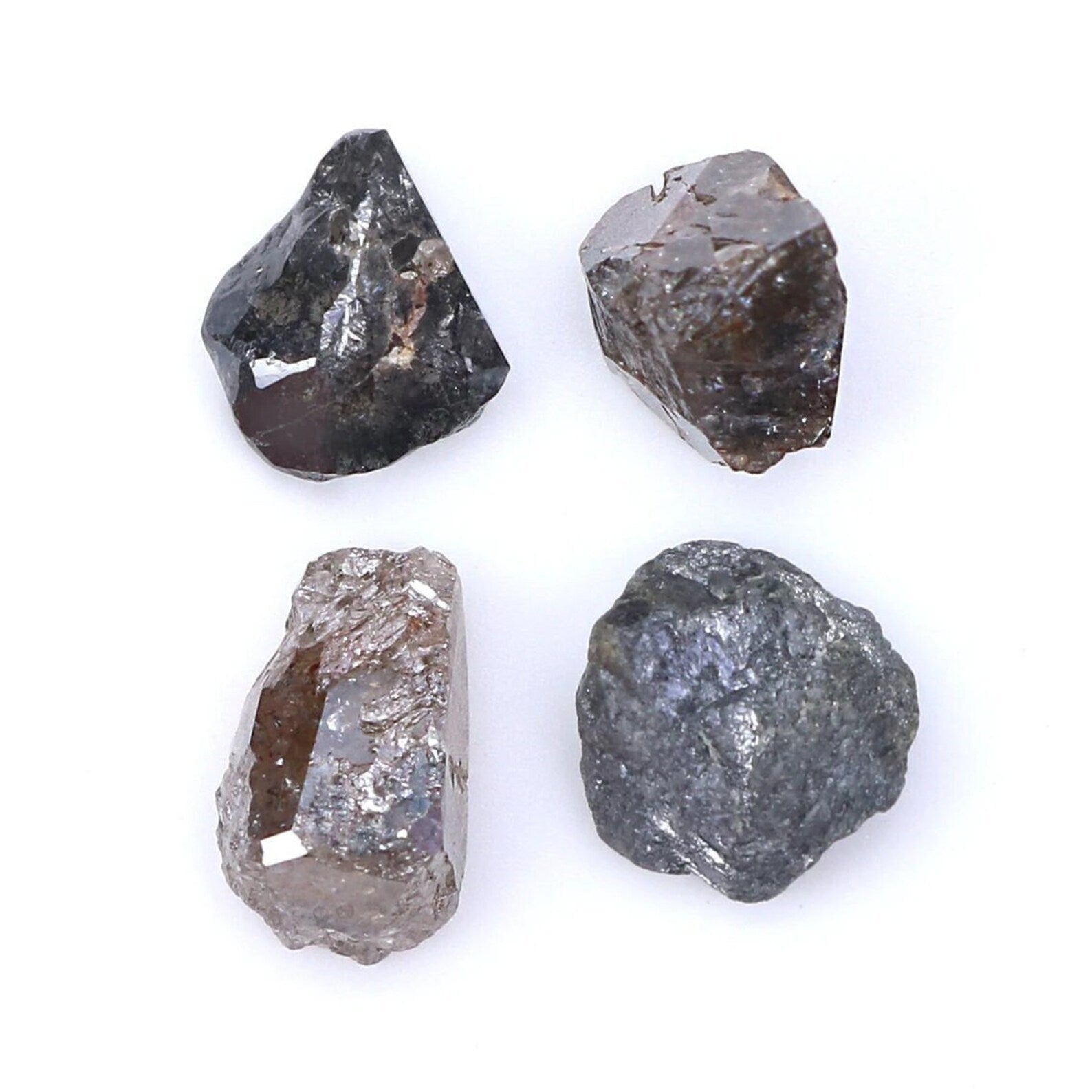 4.04 CT Natural Loose Rough Shape Diamond Salt And Pepper Irregular Cut Diamond 6.05 MM Natural Black Grey Color Rough Uncut Diamond NQ1887