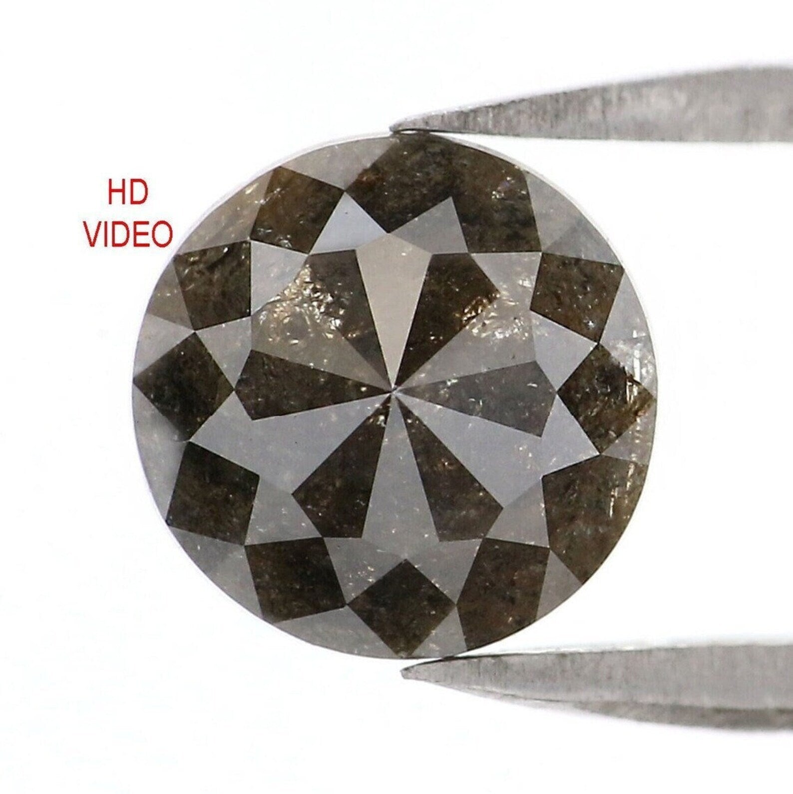 1.79 CT Natural Loose Round Rose Cut Diamond Salt And Pepper Round Shape Diamond 7.60 MM Natural Diamond Black Color Round Diamond NQ1028