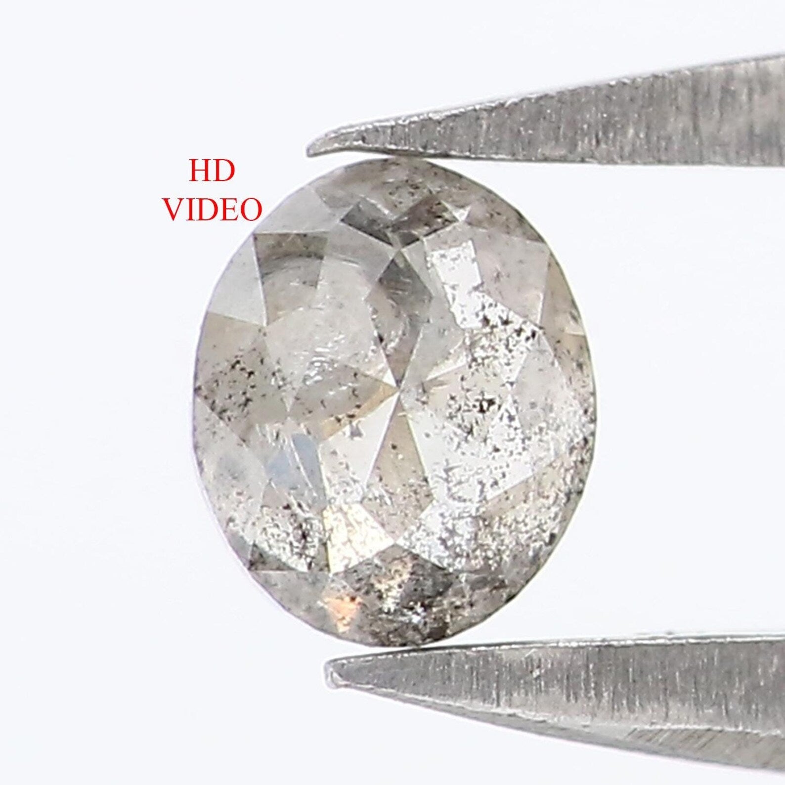 0.24 Ct Natural Loose Oval Shape Diamond Salt And Pepper Oval Cut Diamond 4.00 MM Natural Black Grey Color Oval Rose Cut Diamond NQ9304