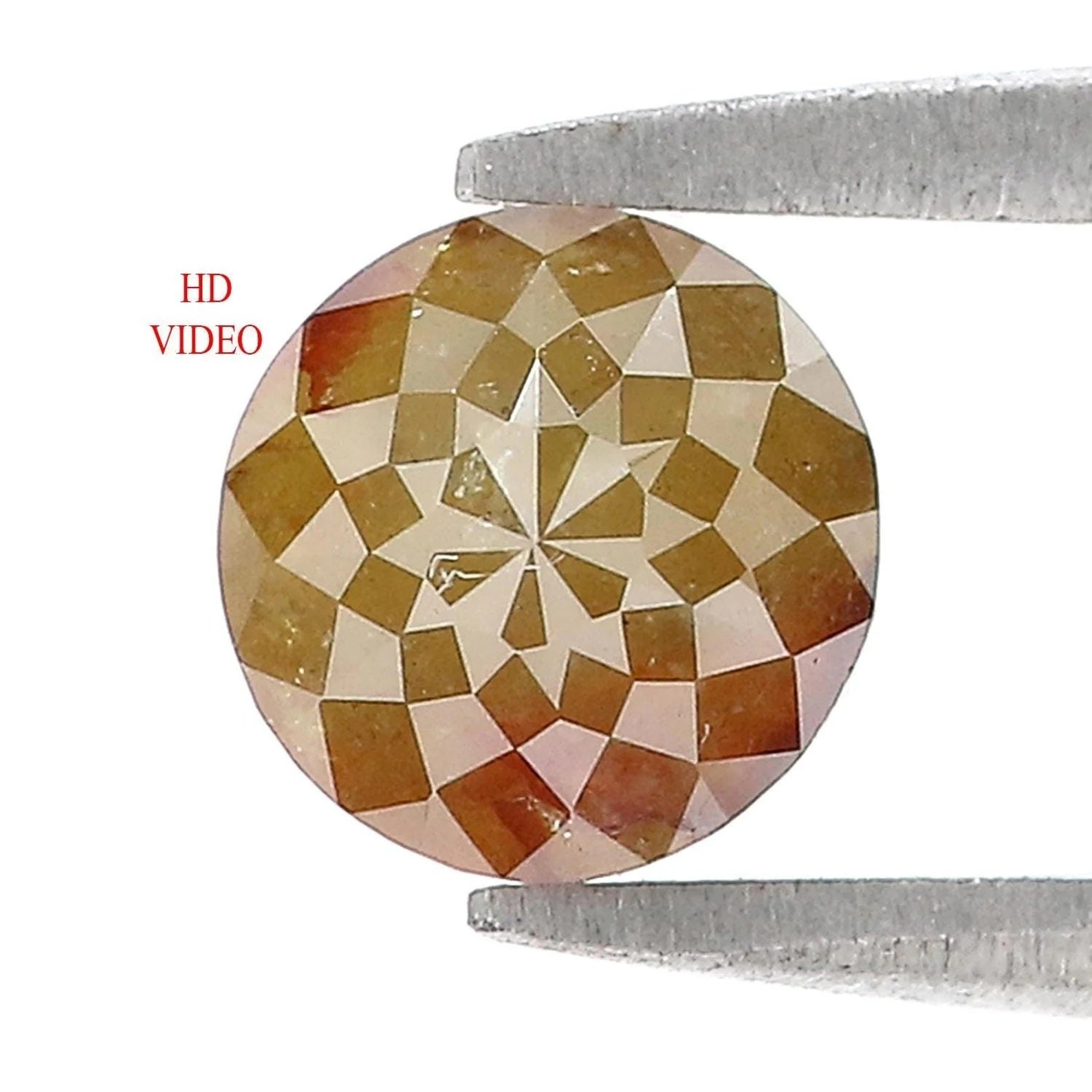 1.34 Ct Natural Loose Round Rose Cut Diamond Yellow Color Round Shape Diamond 6.10 MM Natural Loose Brown Color Round Rose Cut Diamond NQ173