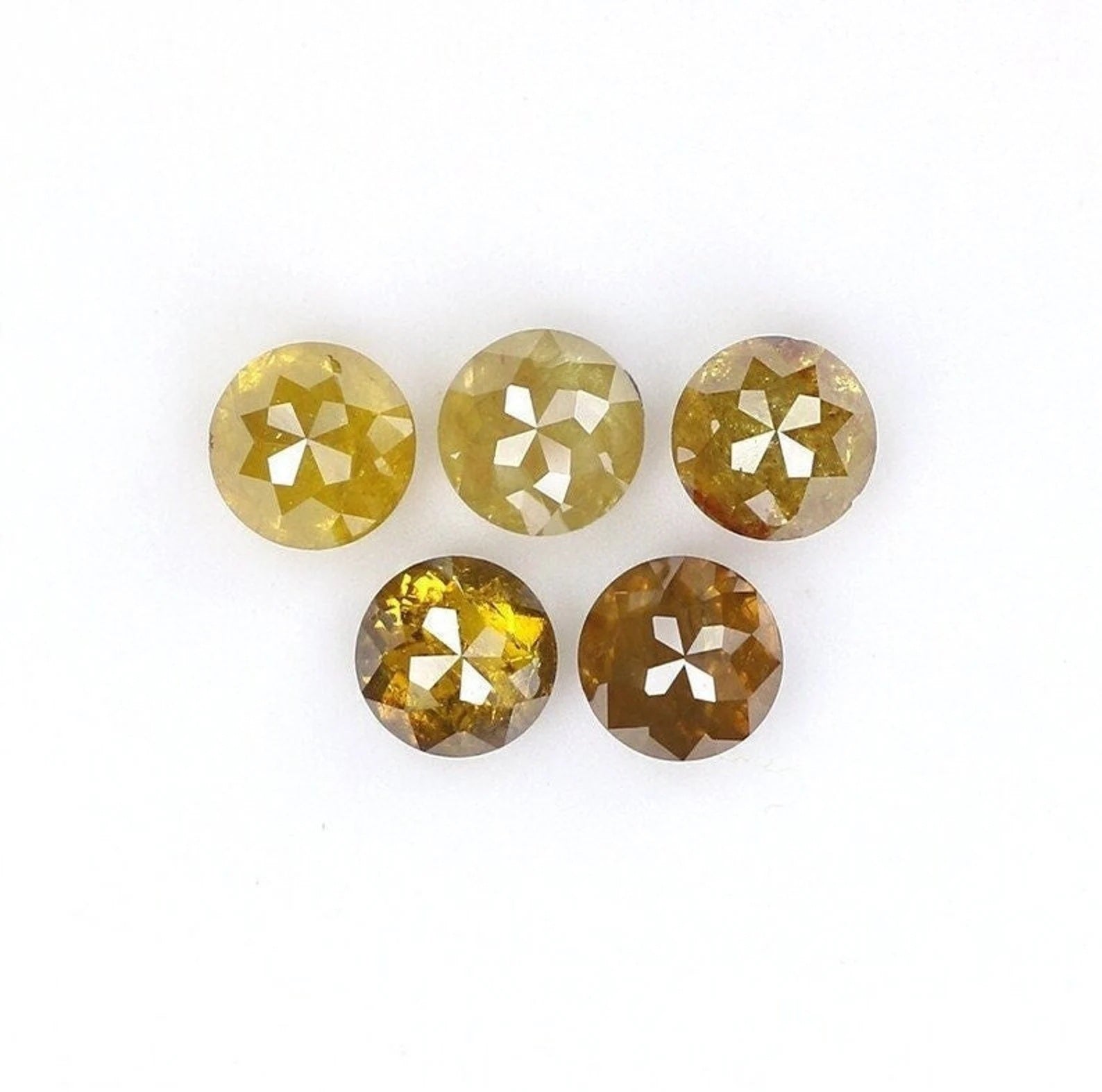 1.27 Ct Natural Loose Round Shape Diamond Yellow Brown Color Round Diamond 2.50 MM Natural Yellow Brown Color Round Rose Cut Diamond NQ1716