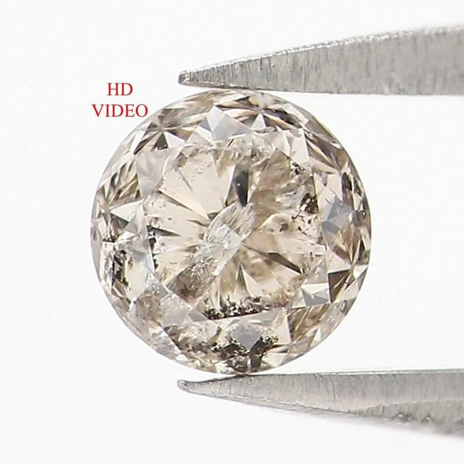 0.53 CT Natural Loose Round Shape Diamond Salt And Pepper Round Cut Diamond 4.60 MM Natural Loose Diamond Round Brilliant Cut Diamond NQ898