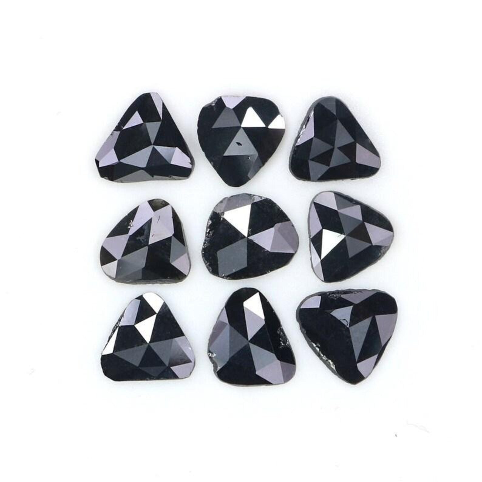 1.61 CT Natural Loose Slice Shape Diamond Black Color Irregular Cut Diamond 5.20 MM Natural Loose Black Color Slice Rose Cut Diamond NQ2191