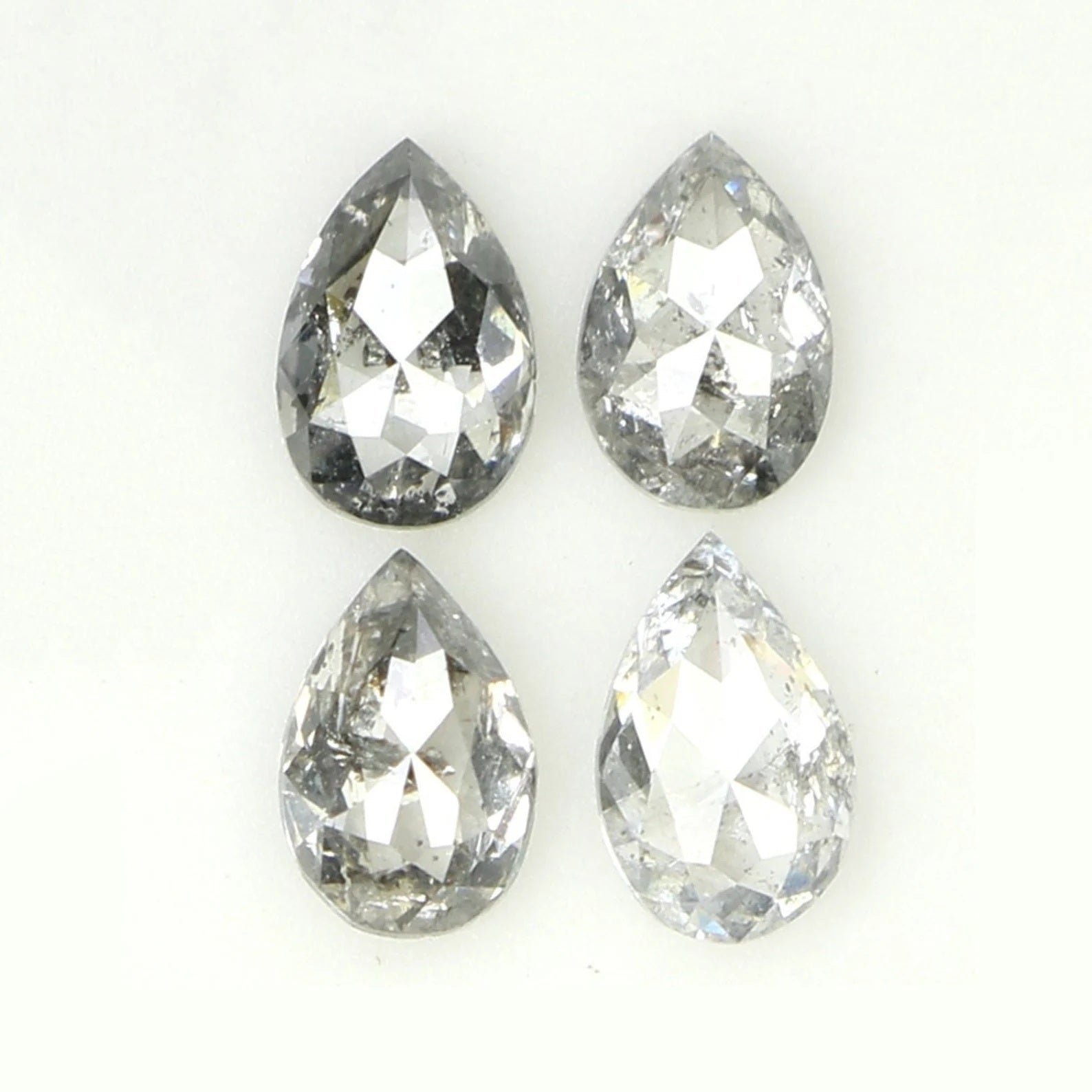 0.62 CT Natural Loose Pear Diamond Salt And Pepper Diamond 4.05 MM Natural Loose Diamond Pear Shape Diamond Black Grey Color Diamond KDN1570