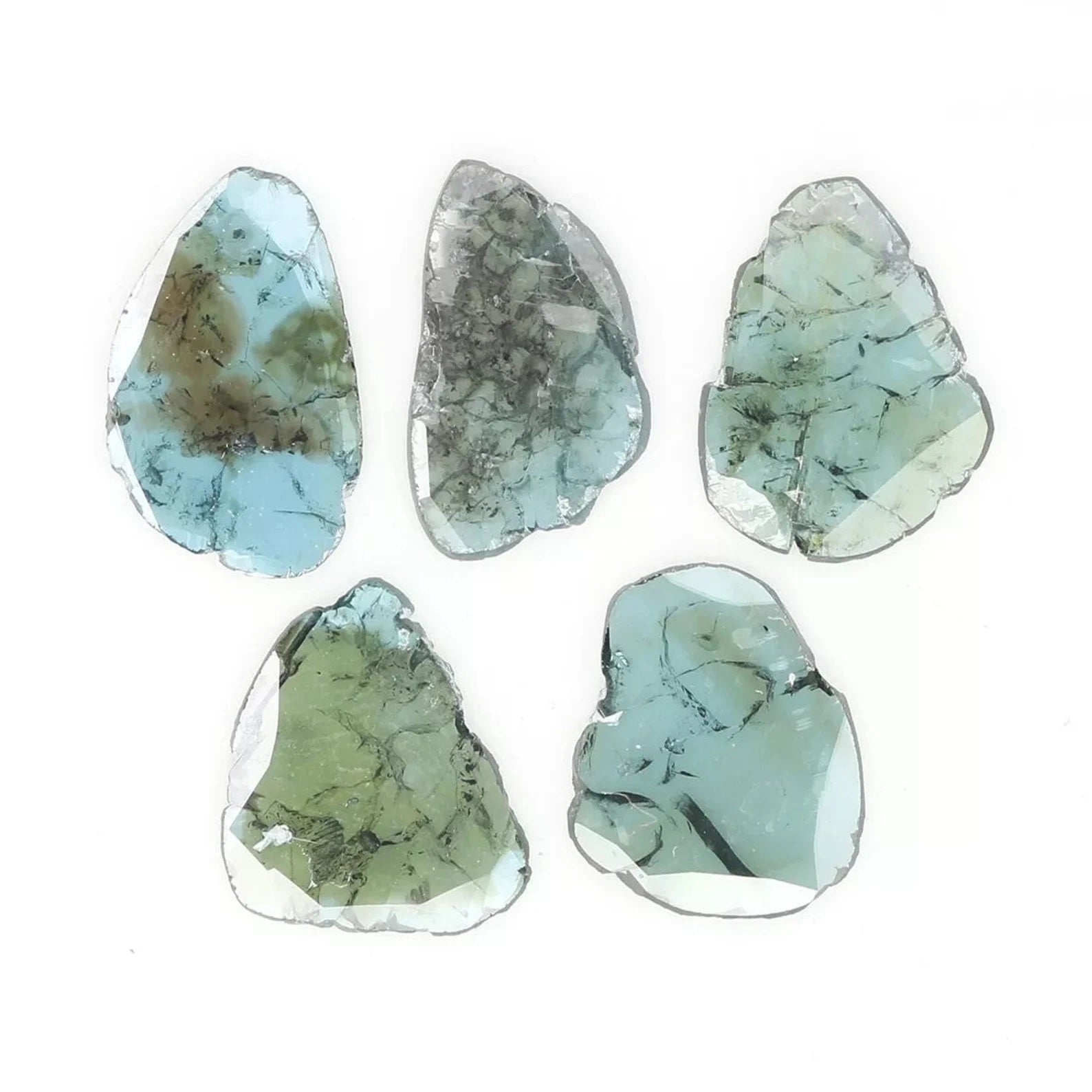 1.54 Ct Natural Loose Slice Shape Diamond Blue Color Slice Cut Diamond 7.80 MM Natural Loose Diamond Blue Color Irregular Cut Diamond NQ1301