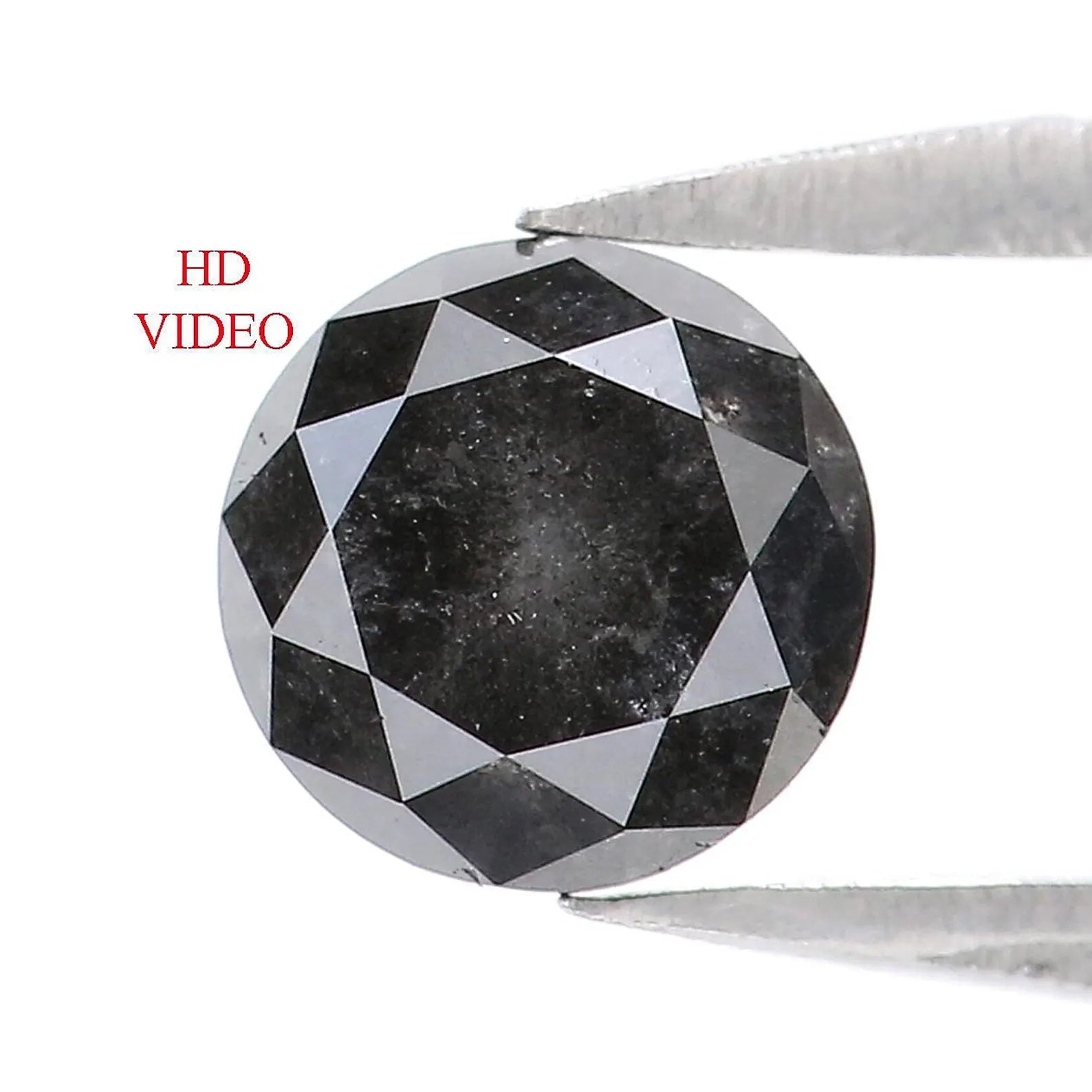 Natural Loose Round Diamond Black Grey Color 0.83 CT 5.40 MM Round Brilliant Cut Diamond KDN8714
