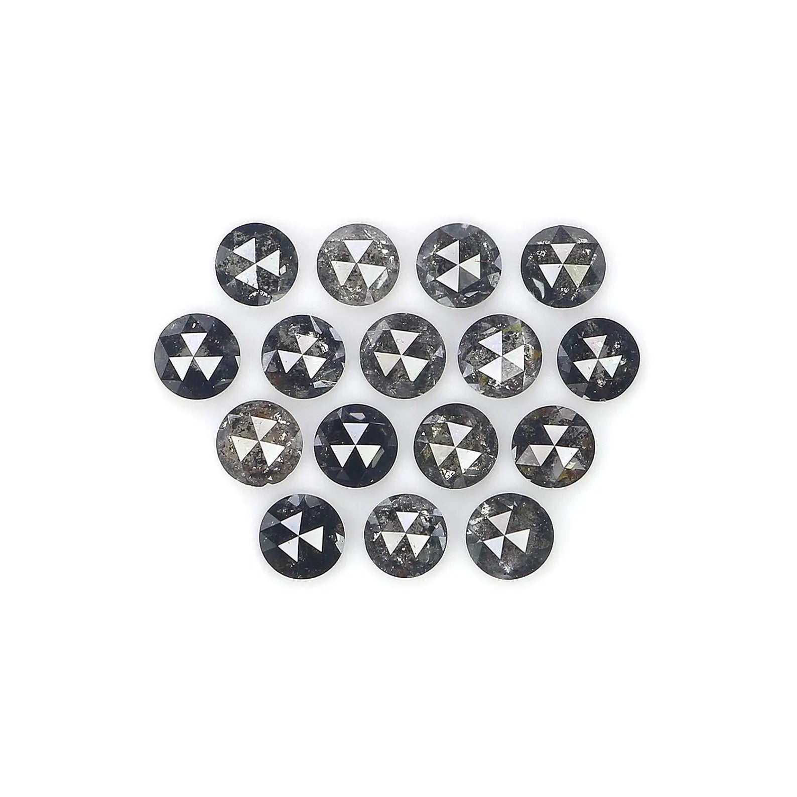 1.50 CT Natural Loose Rose Cut Diamond Salt And Pepper Diamond 2.70 MM Natural Loose Diamond Black Grey Color Round Rose Cut Diamond NQ1793