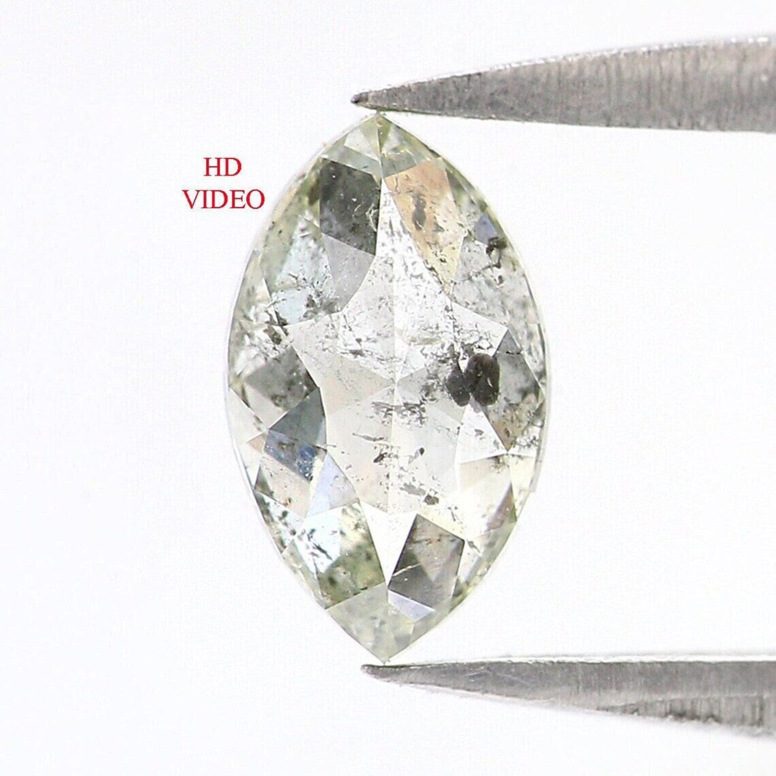 0.60 CT Natural Loose Marquise Diamond Salt And Pepper Diamond 7.15 MM Natural Loose Grey Color Diamond Marquise Rose Cut Diamond NQ172