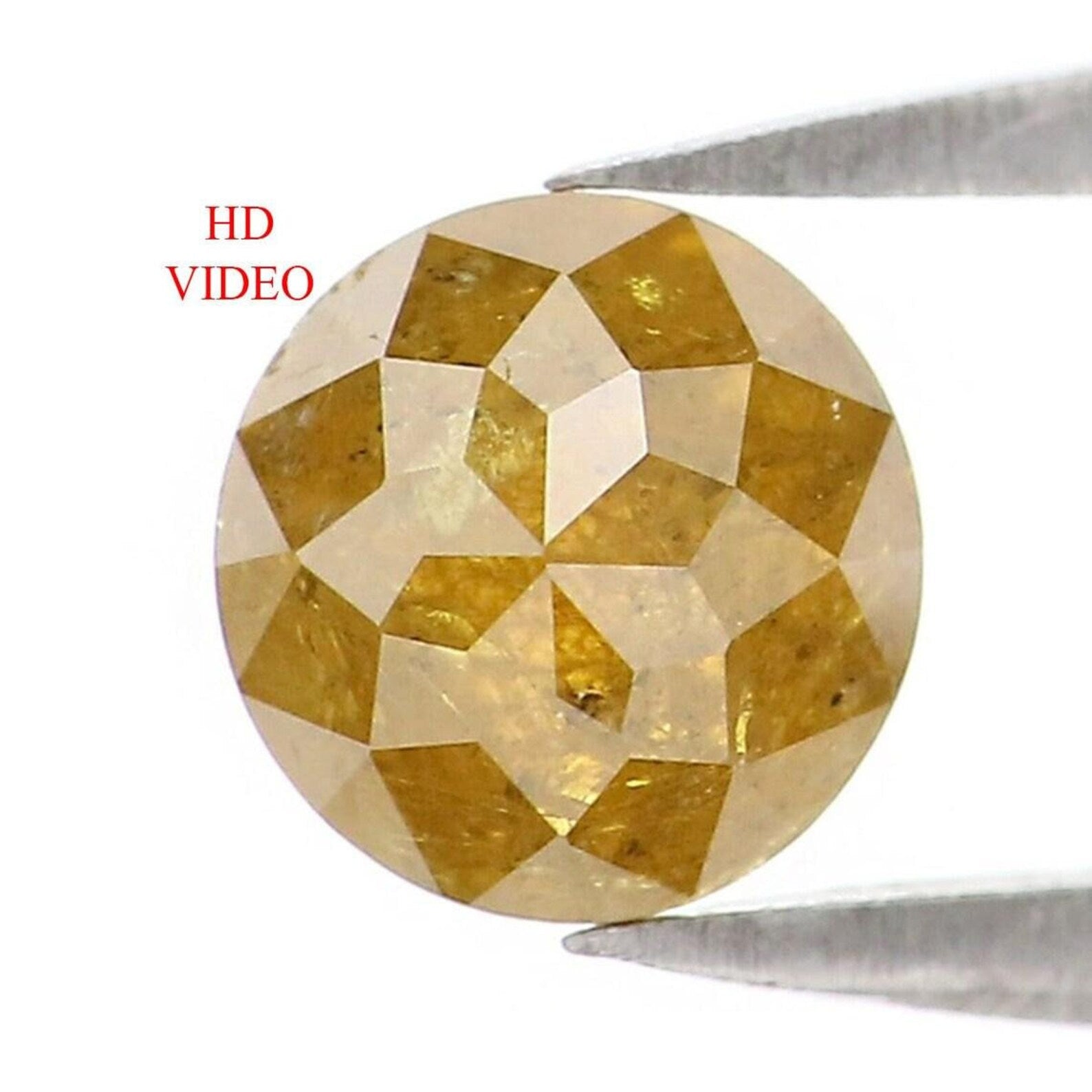 0.94 CT Natural Loose Round Shape Diamond Yellow Color Round Cut Diamond 5.50 MM Natural Loose Yellow Color Round Rose Cut Diamond NQ9643