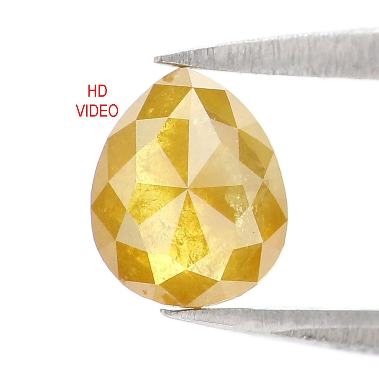 0.70 CT Natural Loose Pear Shape Diamond Yellow Color Pear Diamond Natural Loose Diamond 6.20 MM Pear Rose Cut Diamond Pear Diamond NQ2235