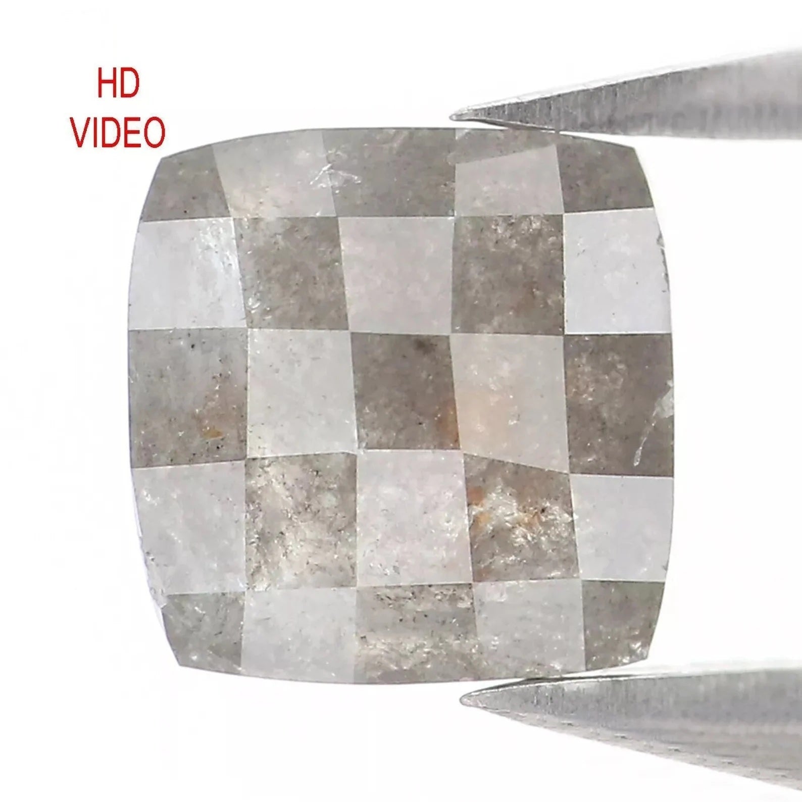 1.84 CT Natural Loose Cushion Shape Diamond Grey Color Cushion Diamond 7.35 MM Natural Diamond Grey Color Cushion Rose Cut Diamond NQ6507