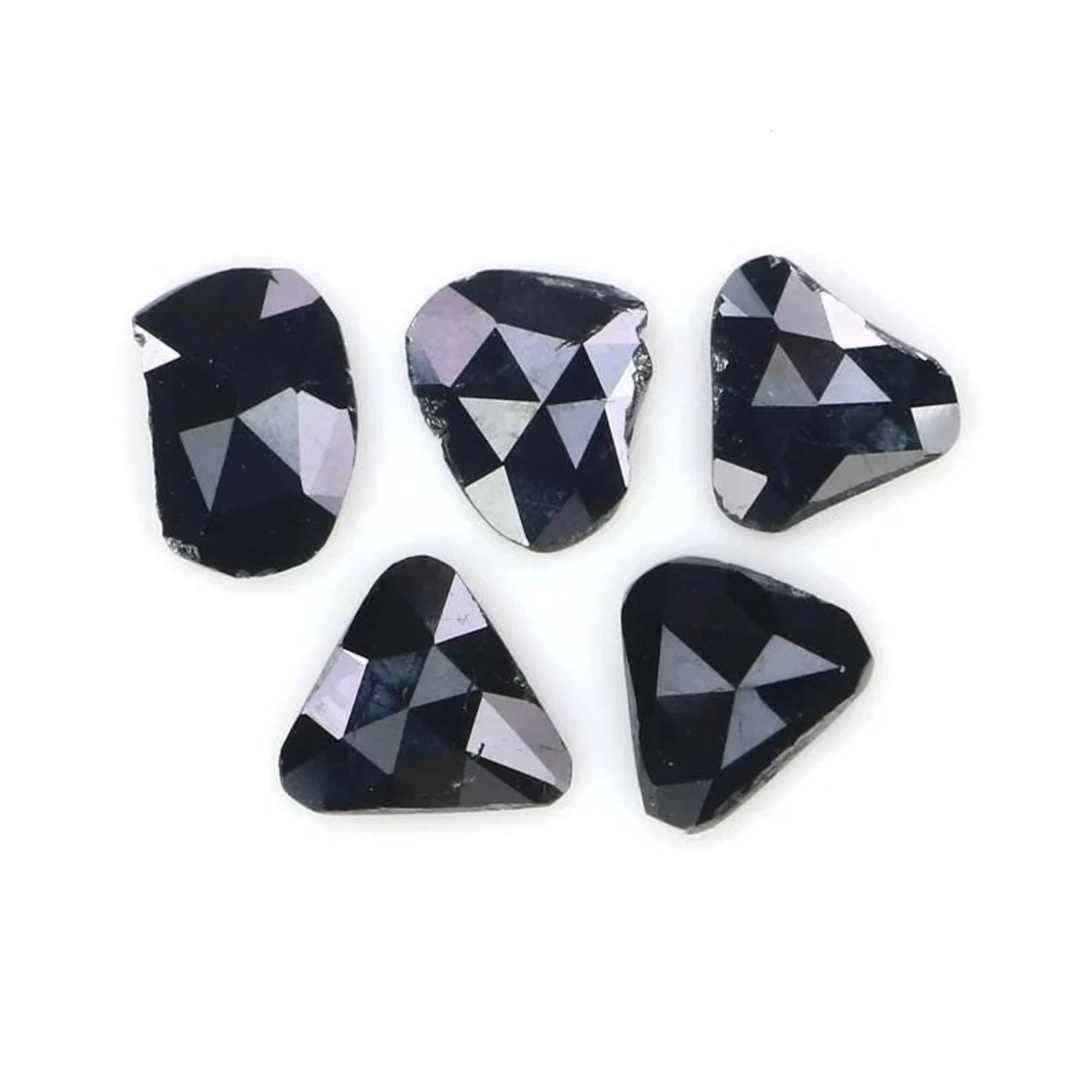 1.06 CT Natural Loose Slice Shape Diamond Black Color Irregular Cut Diamond 5.50 MM Natural Loose Black Color Slice Rose Cut Diamond NQ2230
